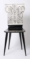 Piero Fornasetti chair "Capitello Corinizio", Italy circa 1960