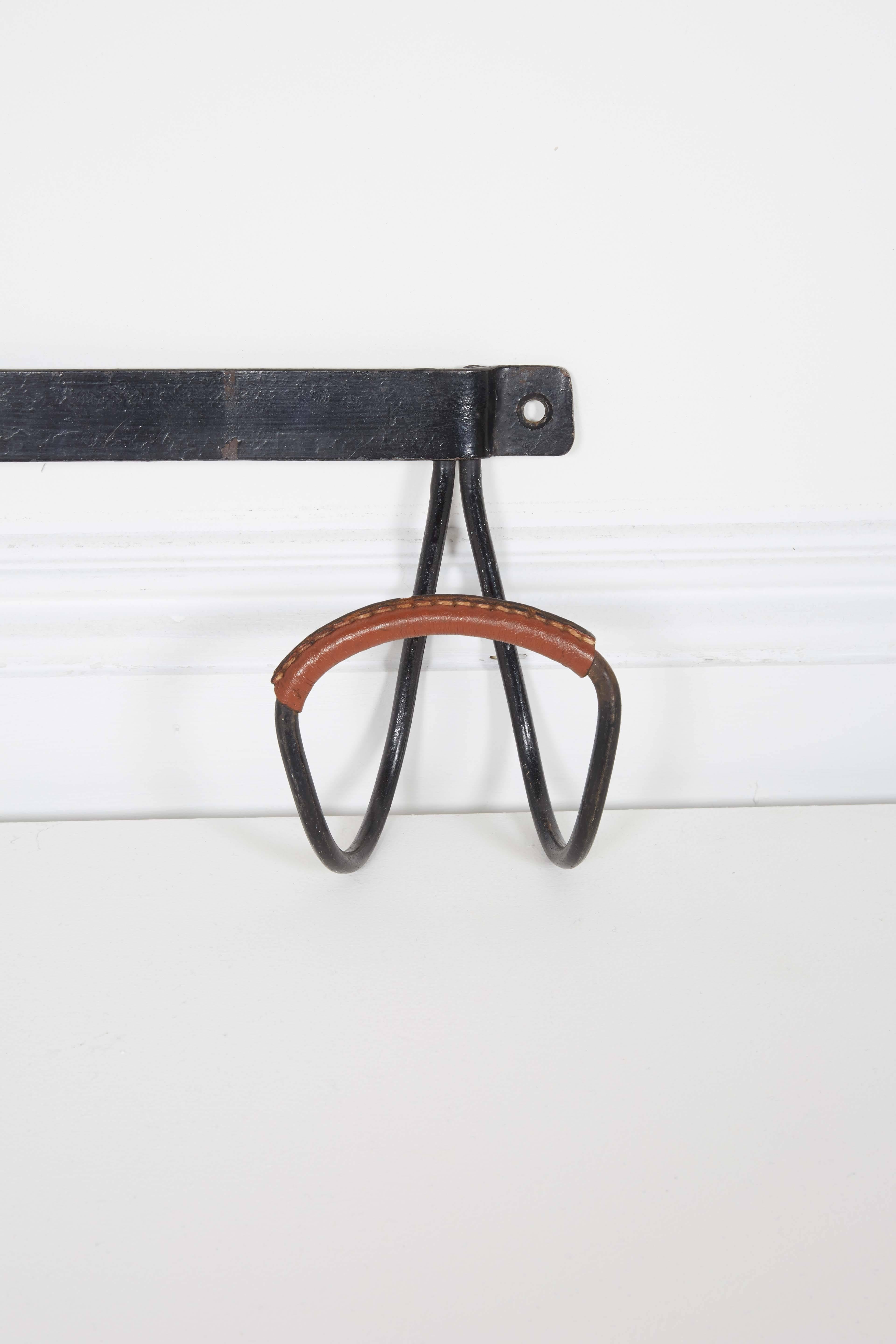 French Jacques Adnet Wall-Mounted Coat Hanger