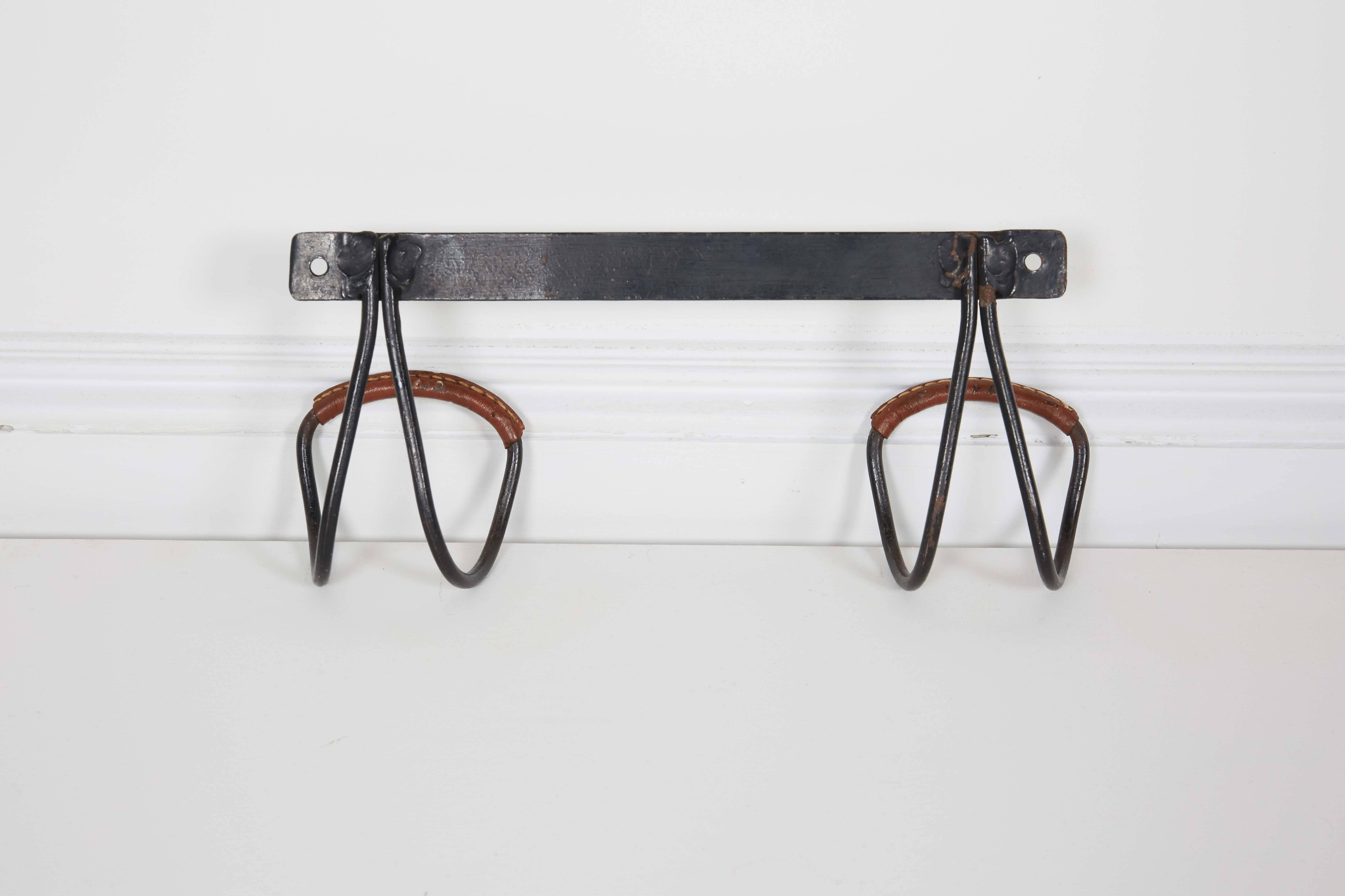 Jacques Adnet Wall-Mounted Coat Hanger In Good Condition In New York, NY