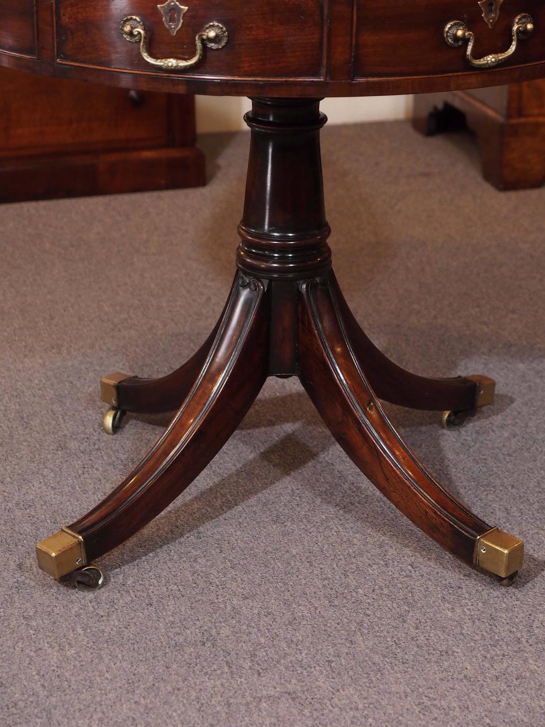 Antique Scottish Mahogany Leather Top Rent Table at 1stdibs