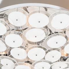 Custom White Murano Glass Disc Flush Mount Light