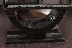 Vintage Black Glass Deco Style Dining Table