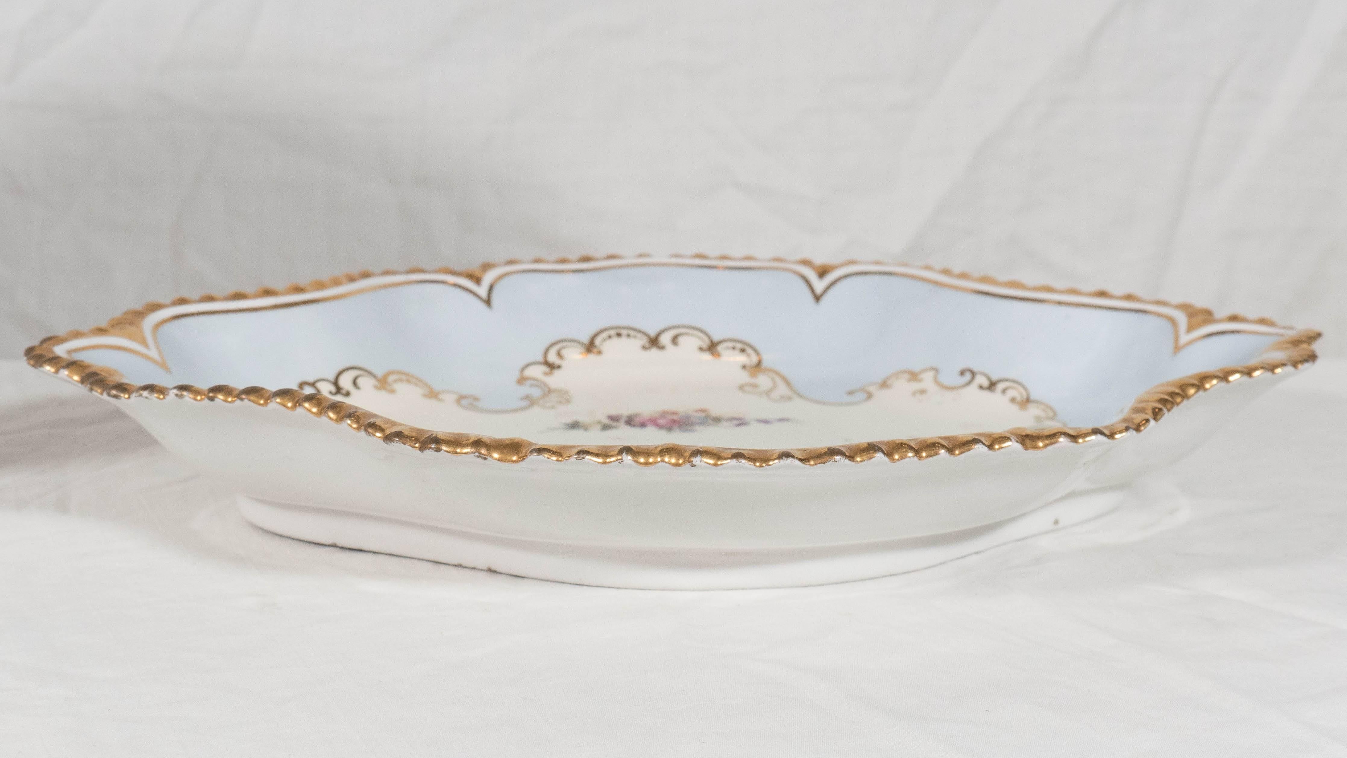 Early 19th Century Pair Antique Worcester Porcelain Dishes Made in England circa 1820