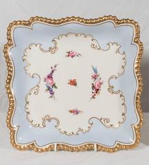 Pale Blue Worcester Porcelain Square Dishes Made in England circa 1820