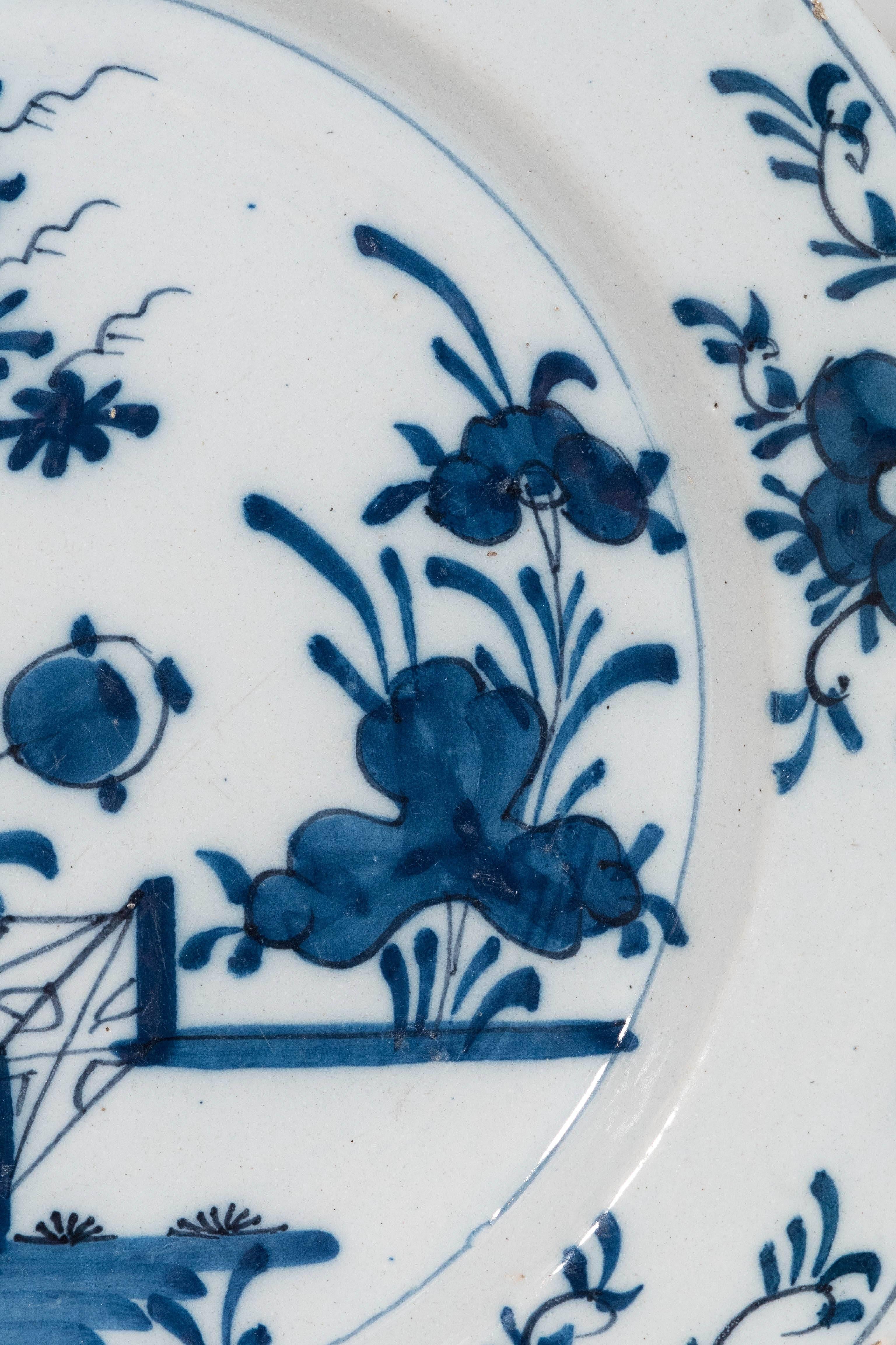 Pair of Blue and White Dutch Delft Chargers 2