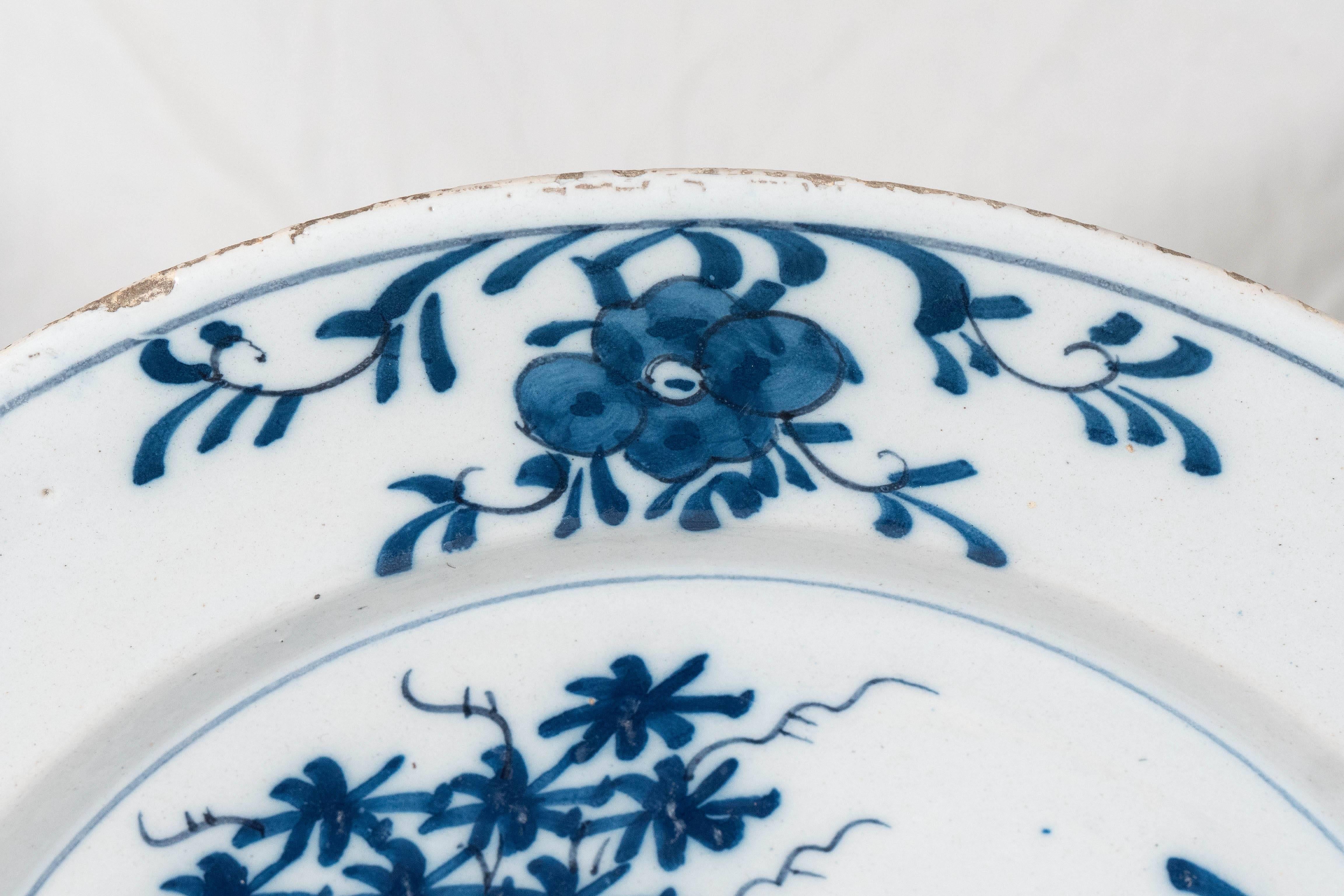 Pair of Blue and White Dutch Delft Chargers 3