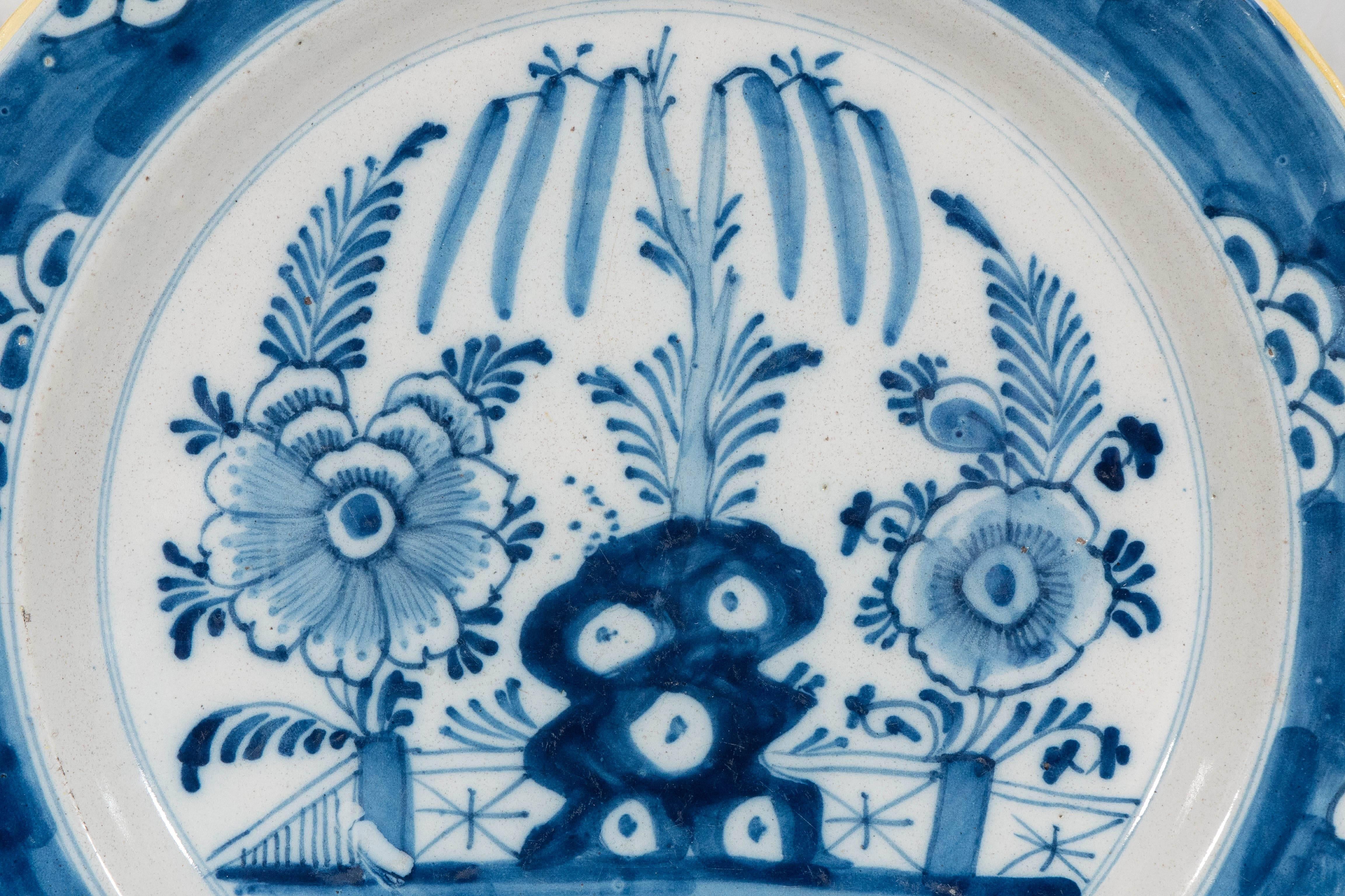 Chinoiserie Antique Delft  Blue and White Chargers circa 1770