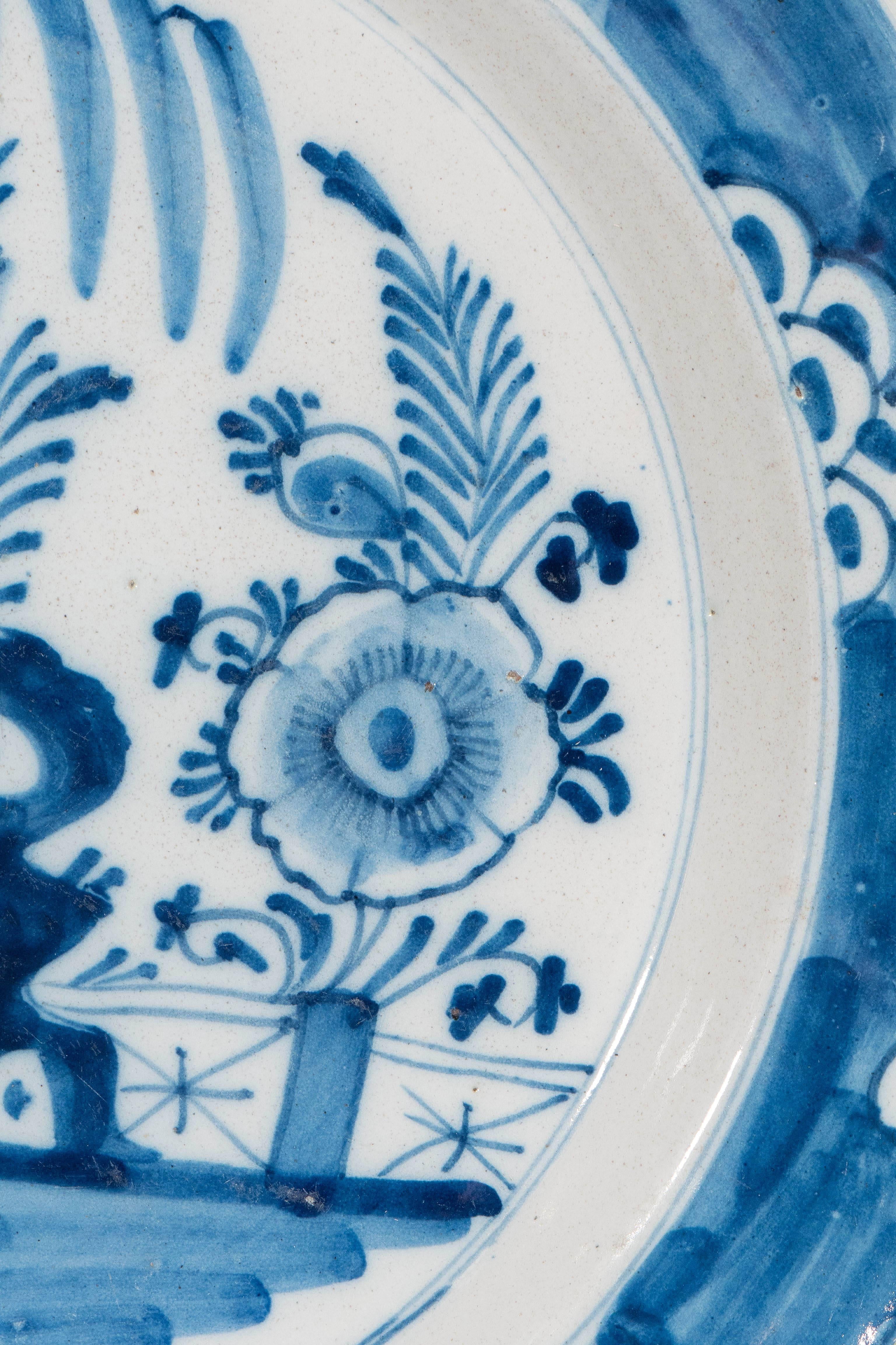 18th Century Antique Delft  Blue and White Chargers circa 1770