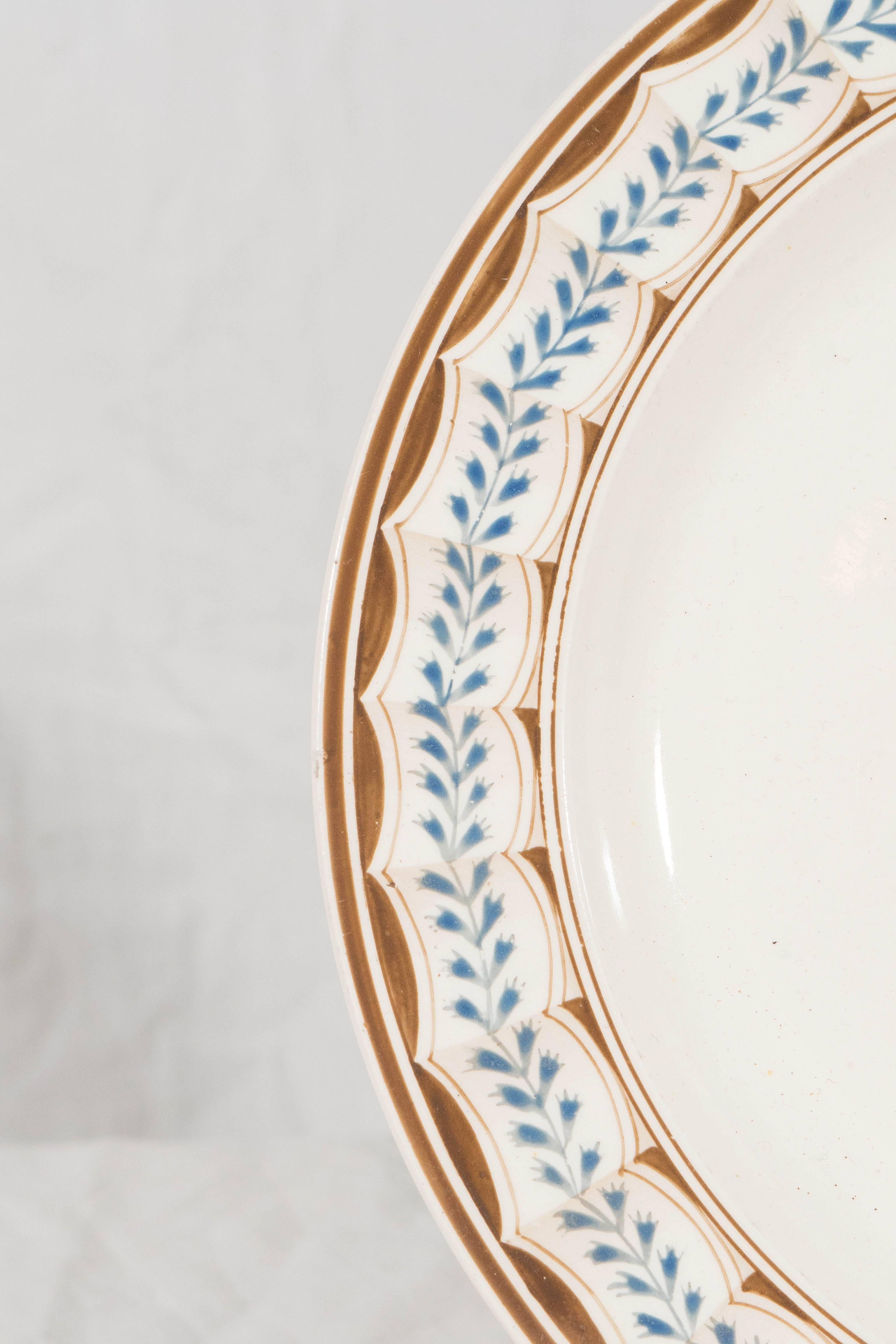 Early 19th Century Four Wedgwood Creamware Dishes in the Lag and Feather Pattern