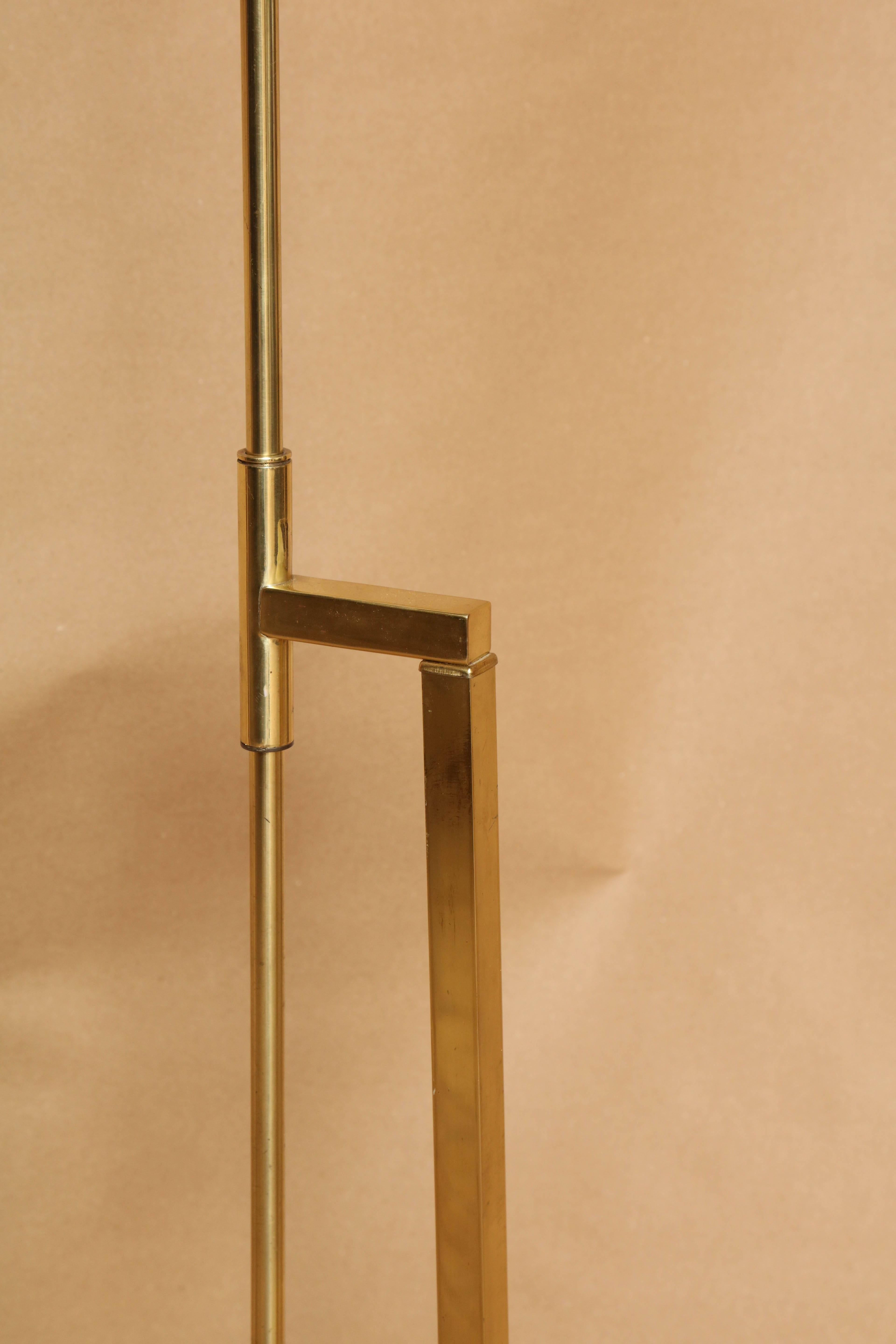 Pair of 1950s Brass Adjustable Floor Lamps 1