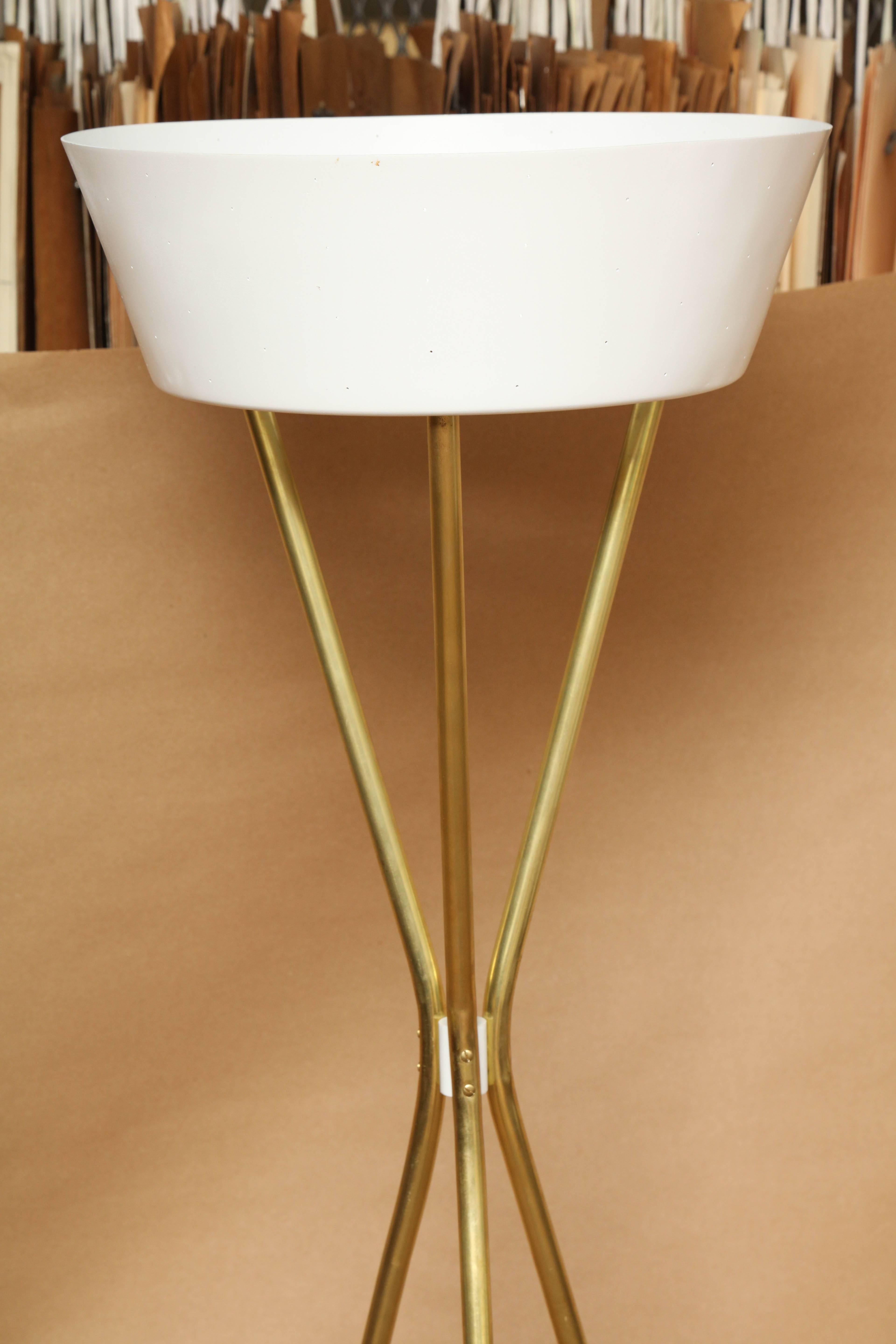1950s Gerald Thurston Torchère Floor Lamp In Excellent Condition In Chicago, IL