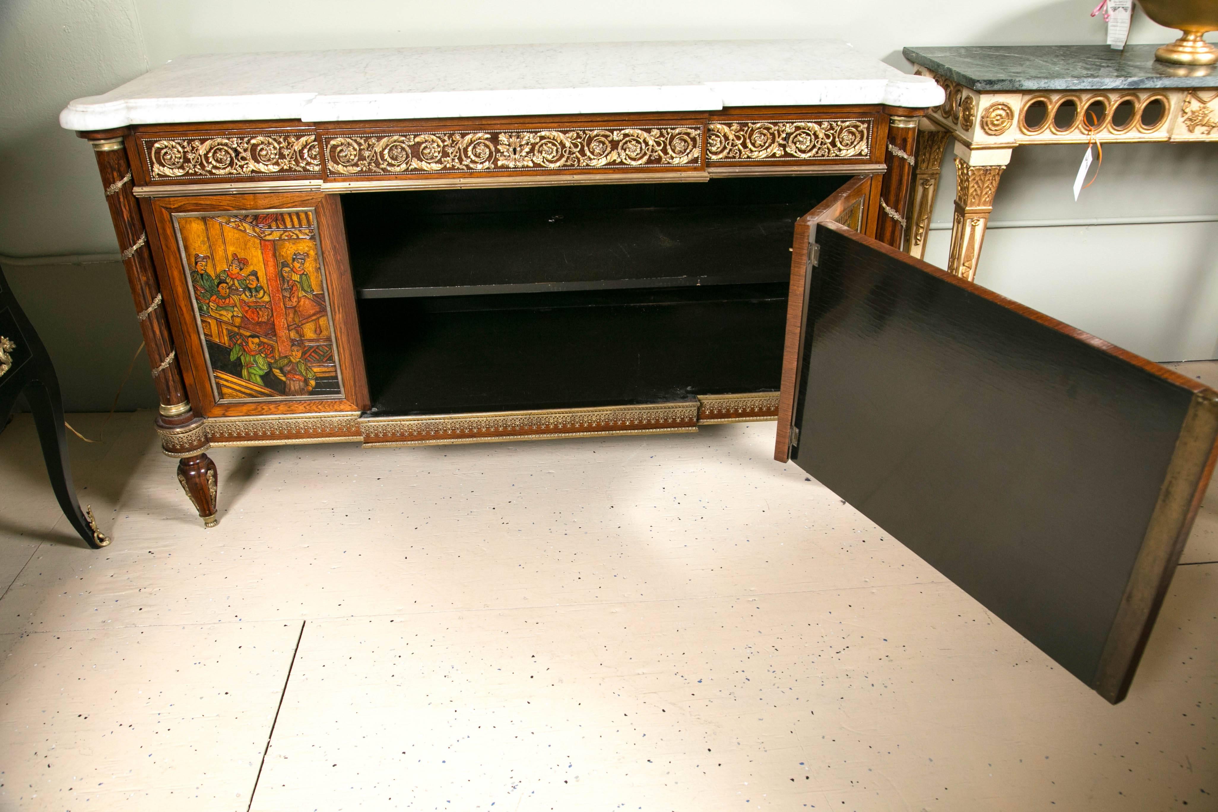 Pair of Louis XVI Style Compatible French Chinoiserie Style Commode Chests 2