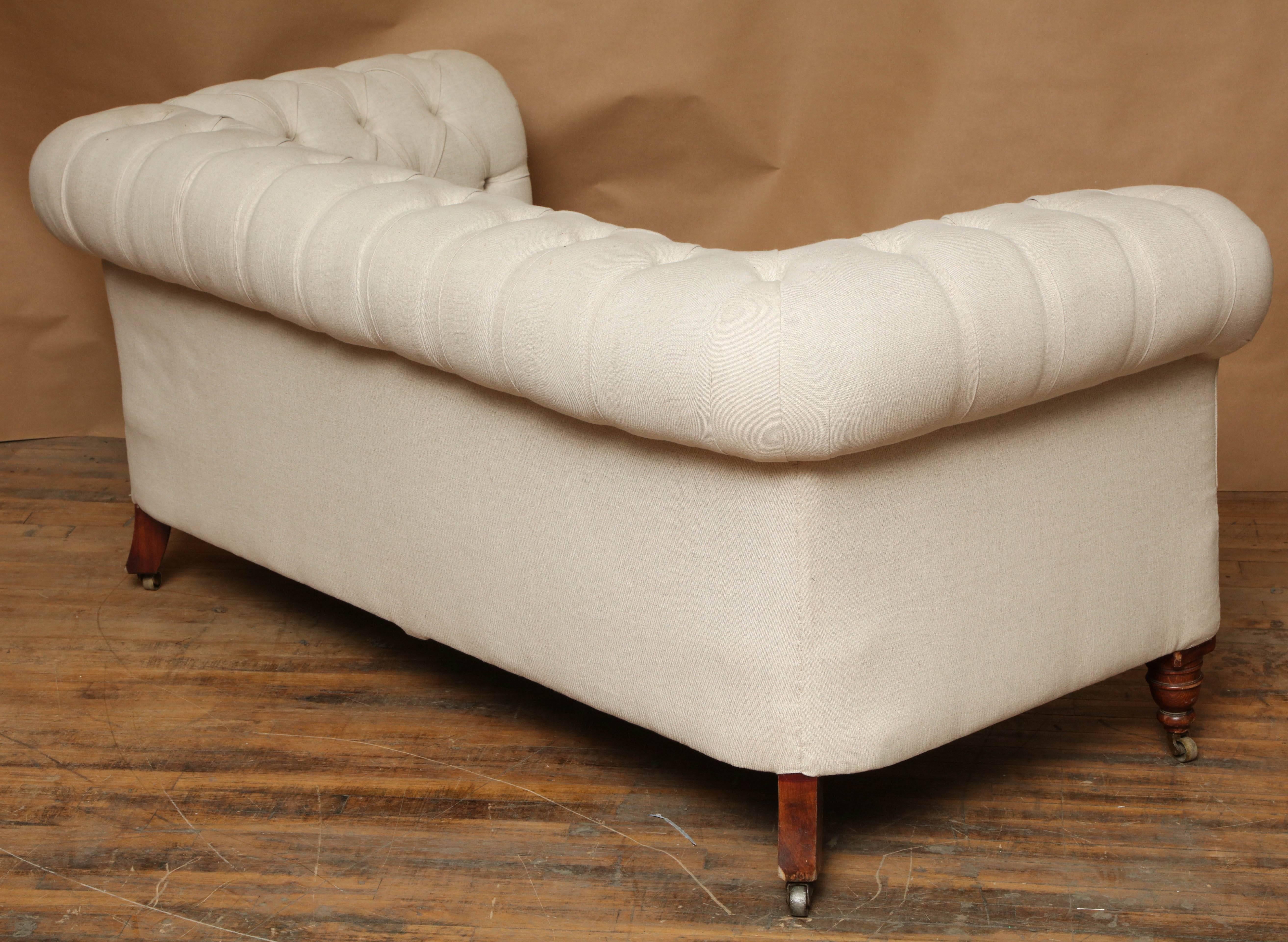 1920s Chesterfield Sofa with Collapsible Arm 1