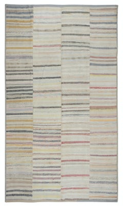 6.8x11.2 ft Adjustable Handwoven Turkish Rag Rug, Colorful Vintage Cotton Kilim
