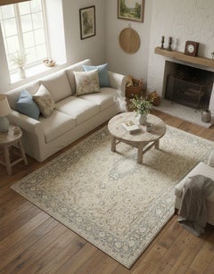 9x12.2 ft One of a kind Vintage Turkish Area Rug, Handknotted Beige Large Carpet