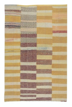 6x9 ft Vintage Multicolor Kilim, Handwoven Turkish Rag Rug, Adjustable Size