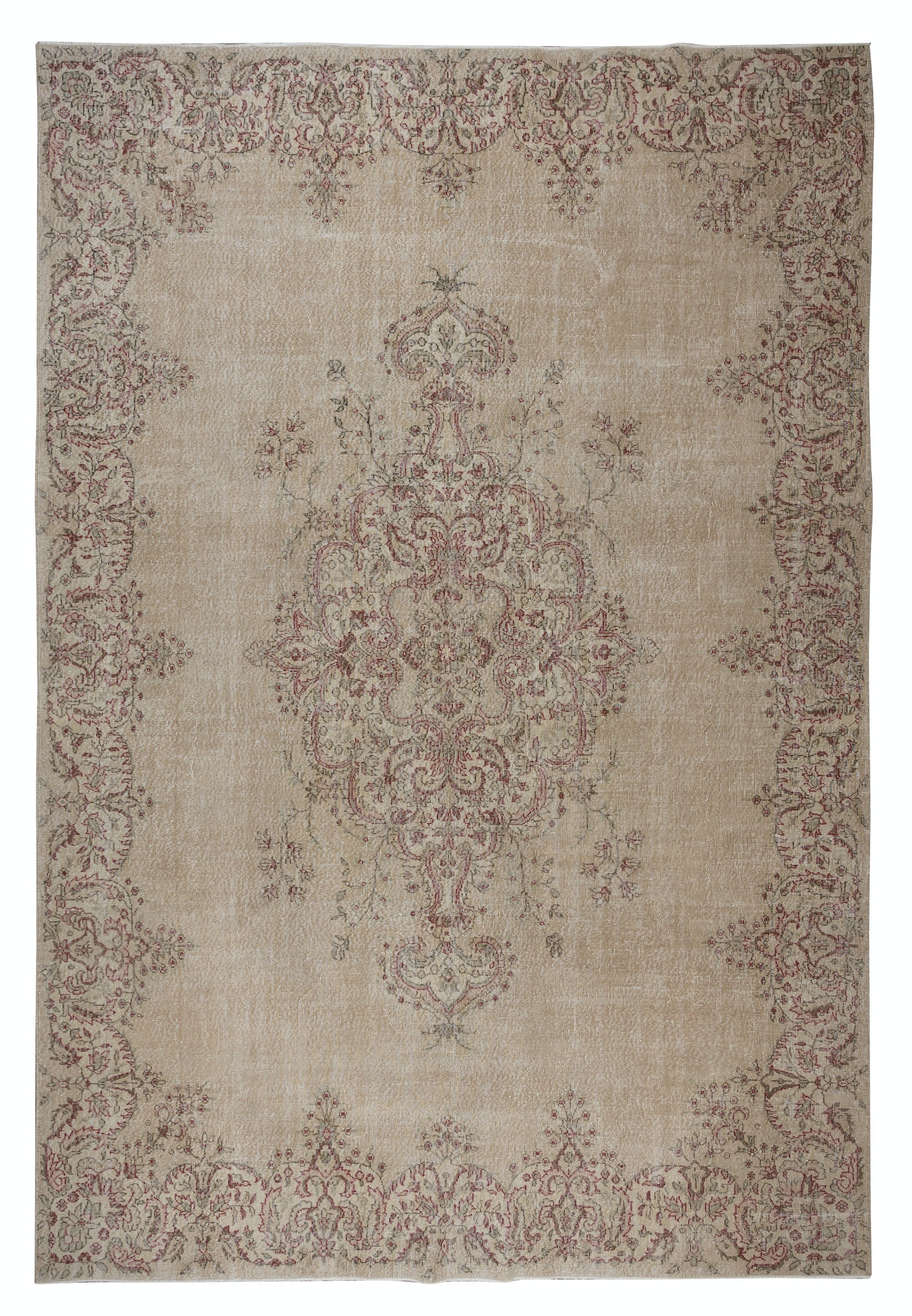 9.7x13.5 ft Vintage Wool Area Rug, Handmade Farmhouse Decor Turkish Carpet