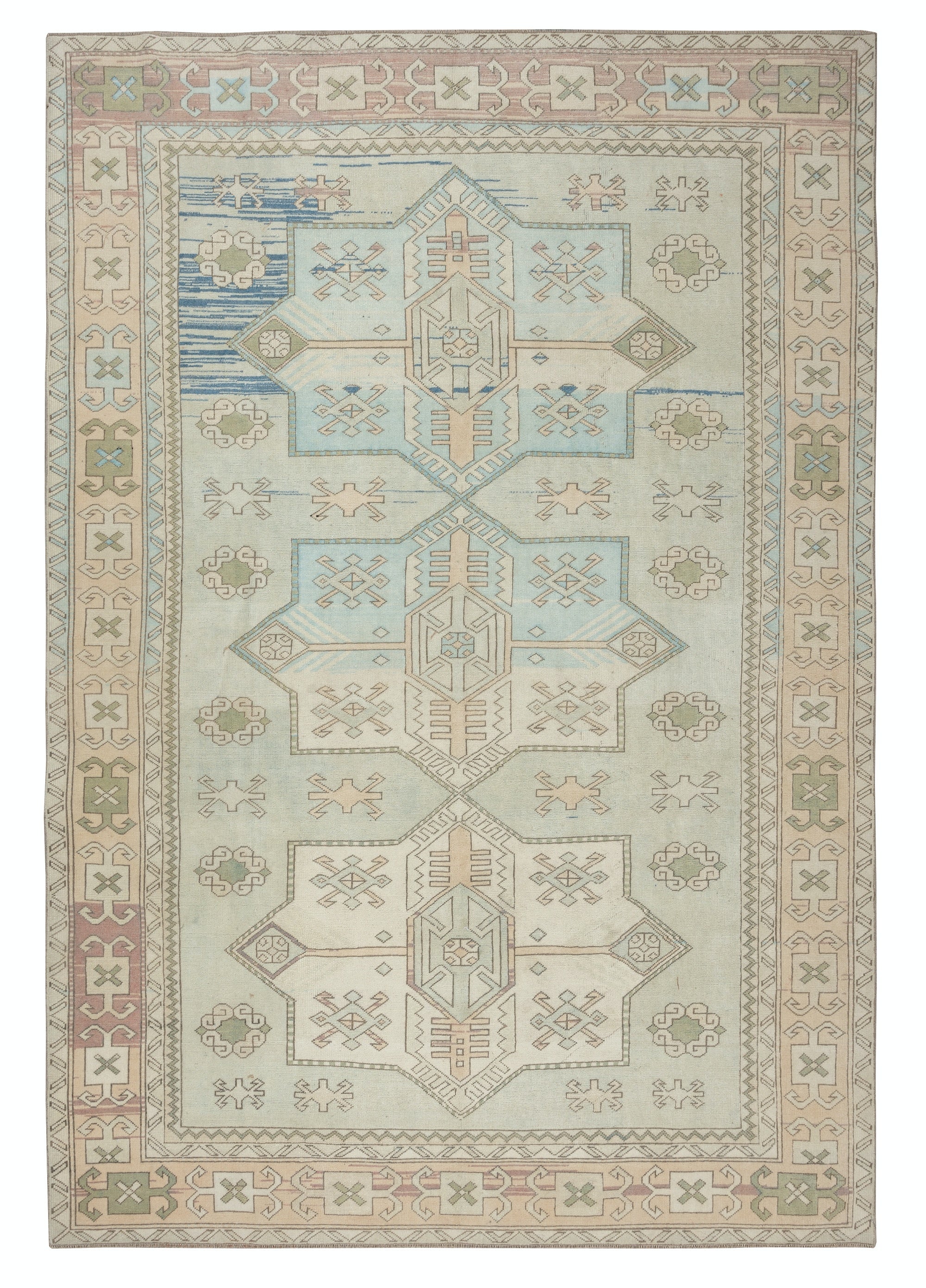 7.6x10.5 ft One of a kind Vintage Beige Large Area Rug, Handmade Turkish Carpet