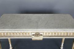 Narrow Louis XVI Style French Console with Marble Top