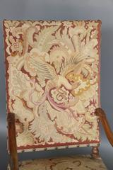 Antiker Louis XIII.-Stuhl mit Gobelinstickereien aus dem 19. Jahrhundert