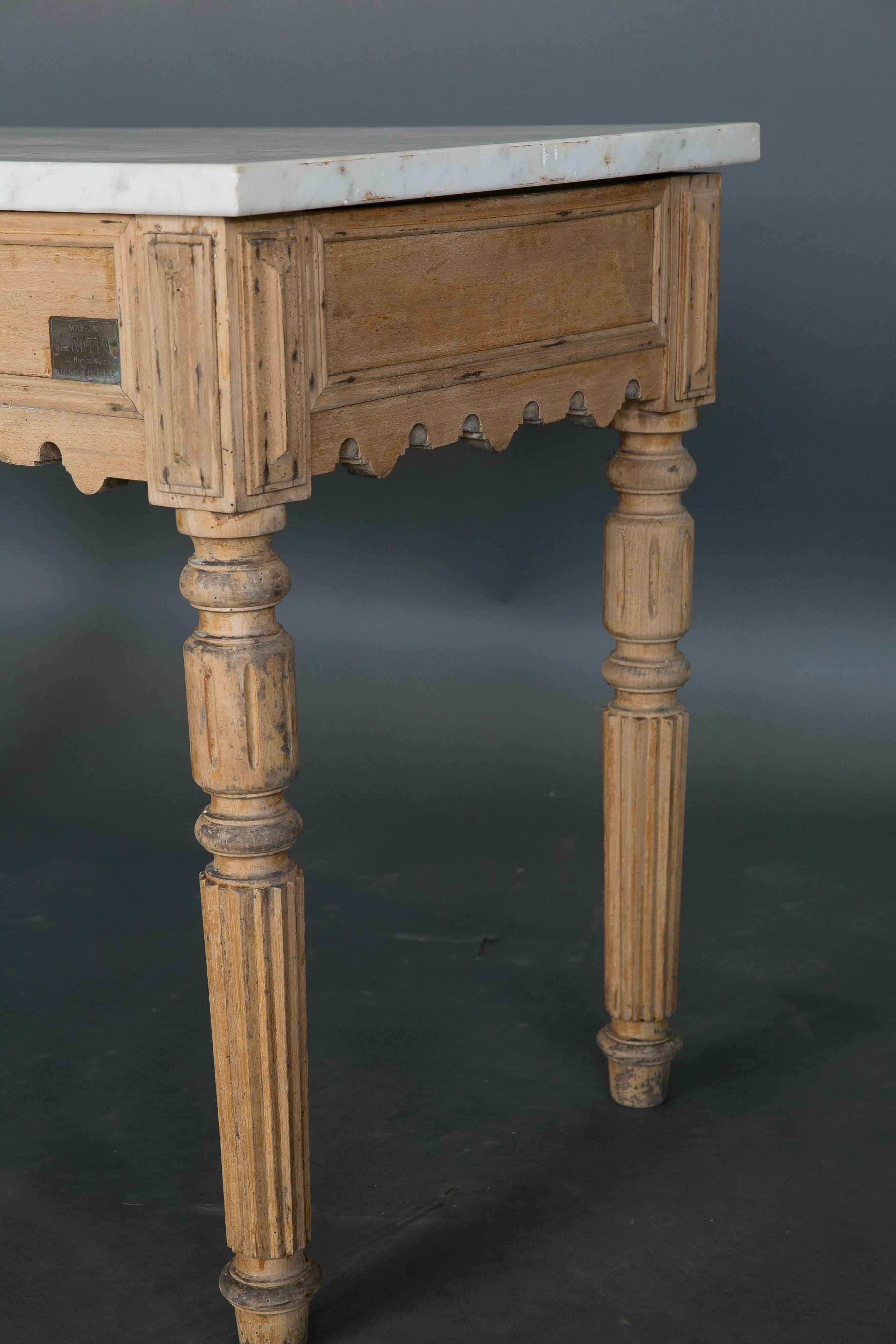 Carrara Marble 19th Century French Patisserie Table
