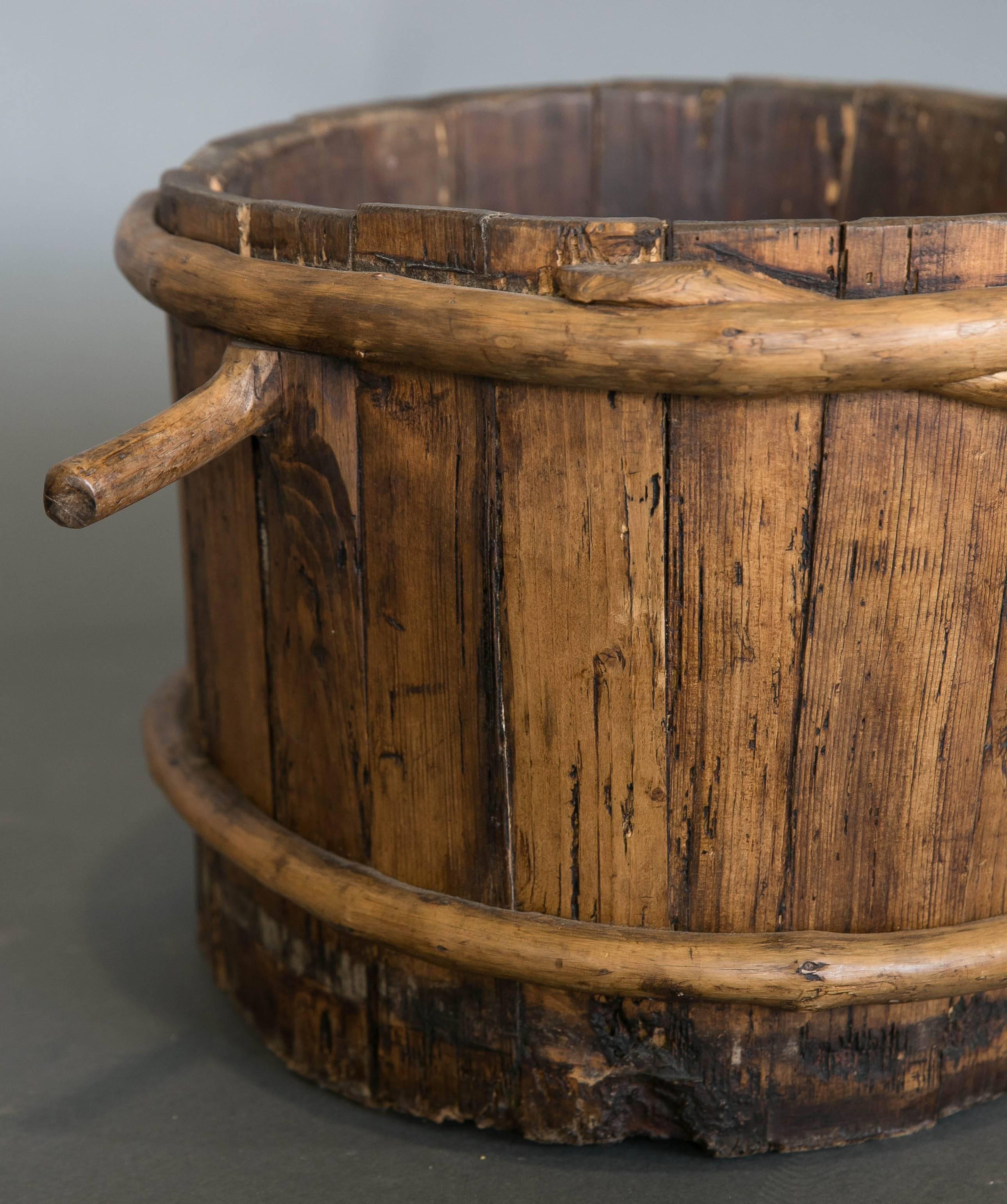 19th century wooden measuring container.