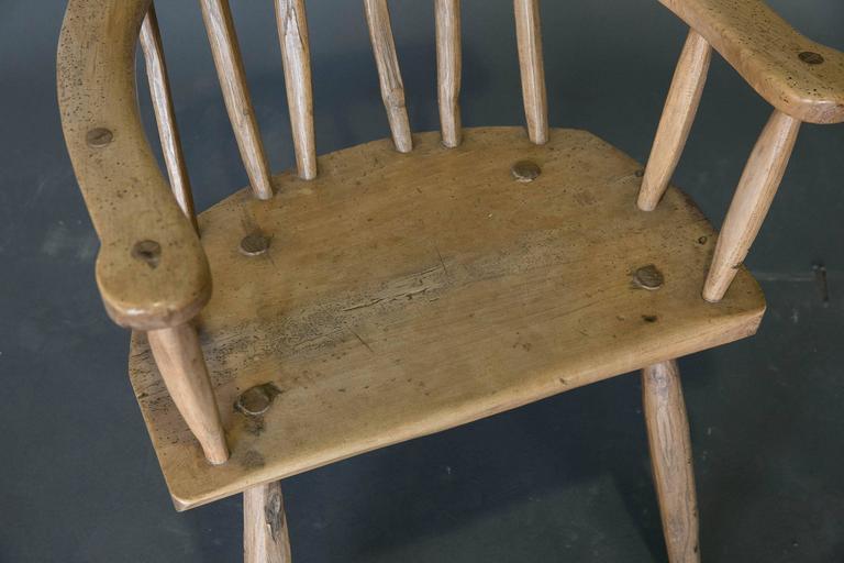 Antique 19th Century English Primitive Welsh Folk Art Stick Chair For
