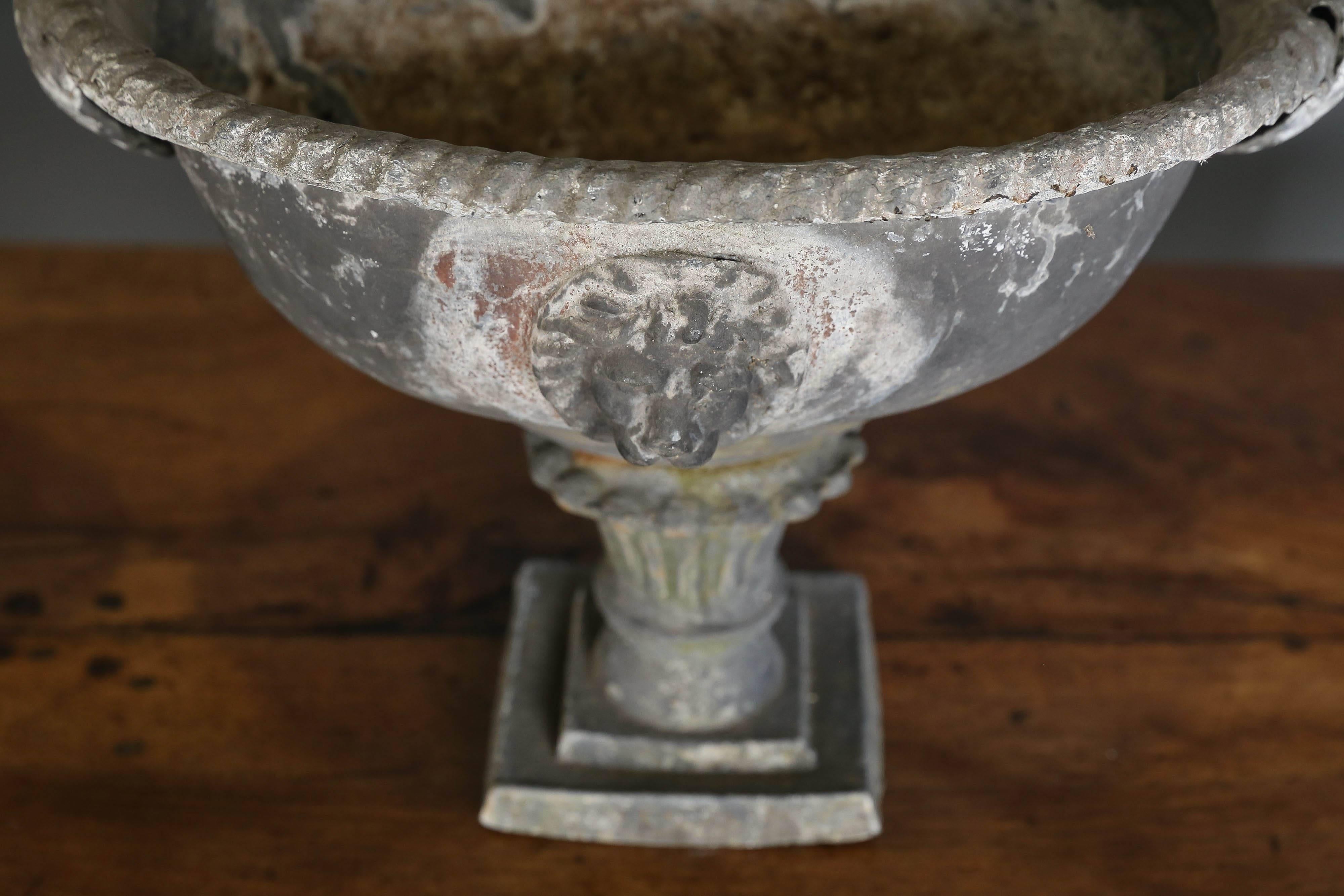 Pair of 19th Century English Lead Urns In Excellent Condition In Houston, TX