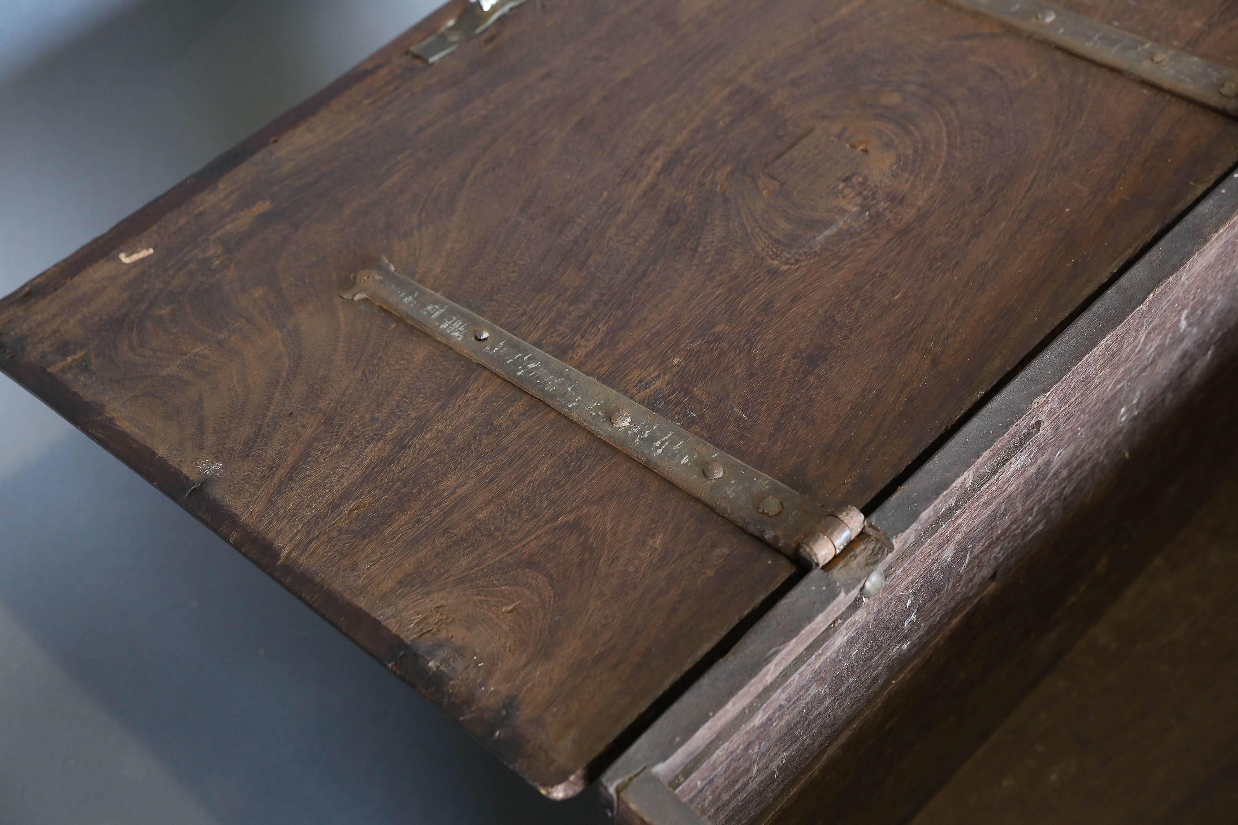 Wood Antique 18th Century Trunk on Stand