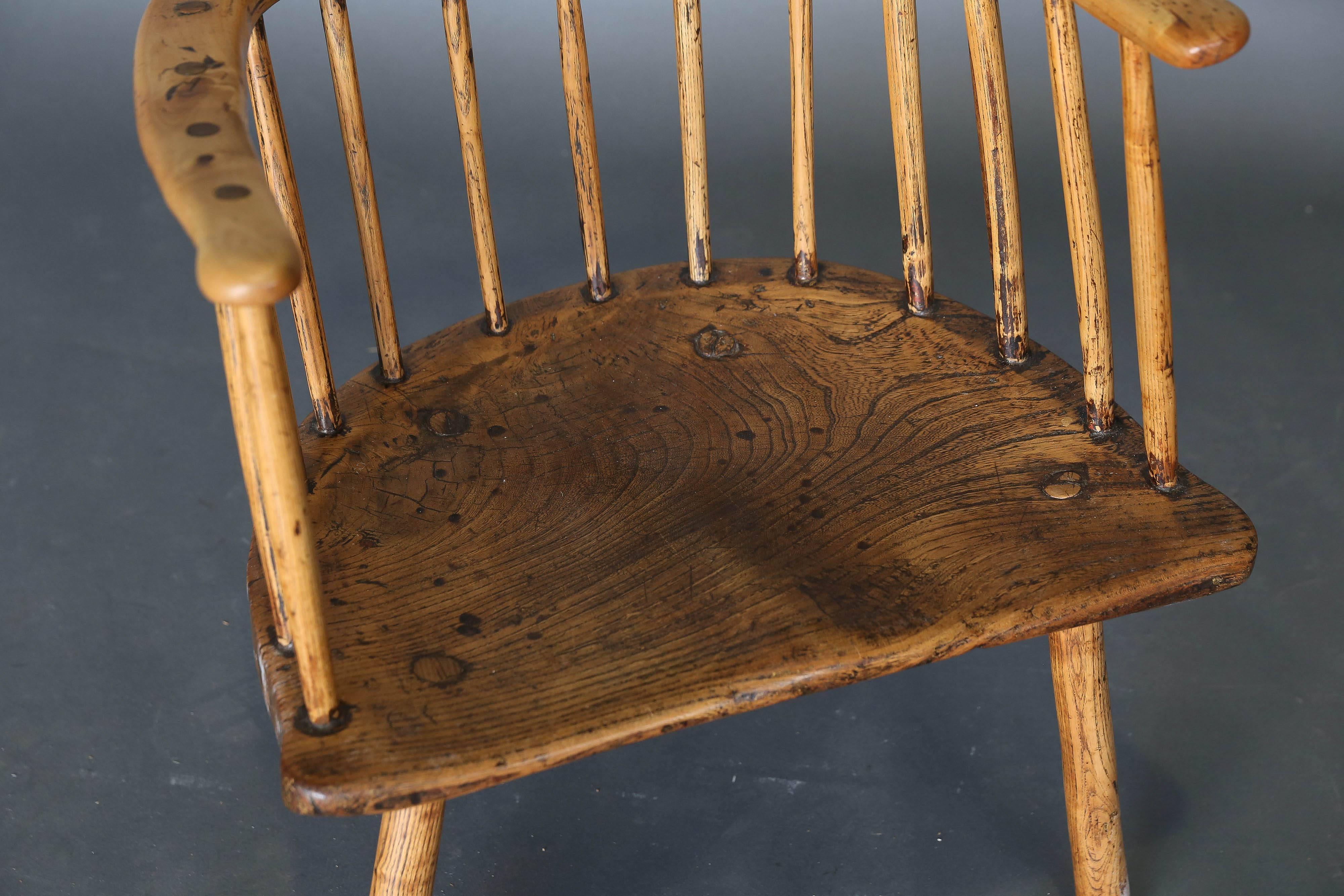 Antike primitive 18. Jahrhundert Folk Art Stick Stuhl aus Wales (Volkskunst)