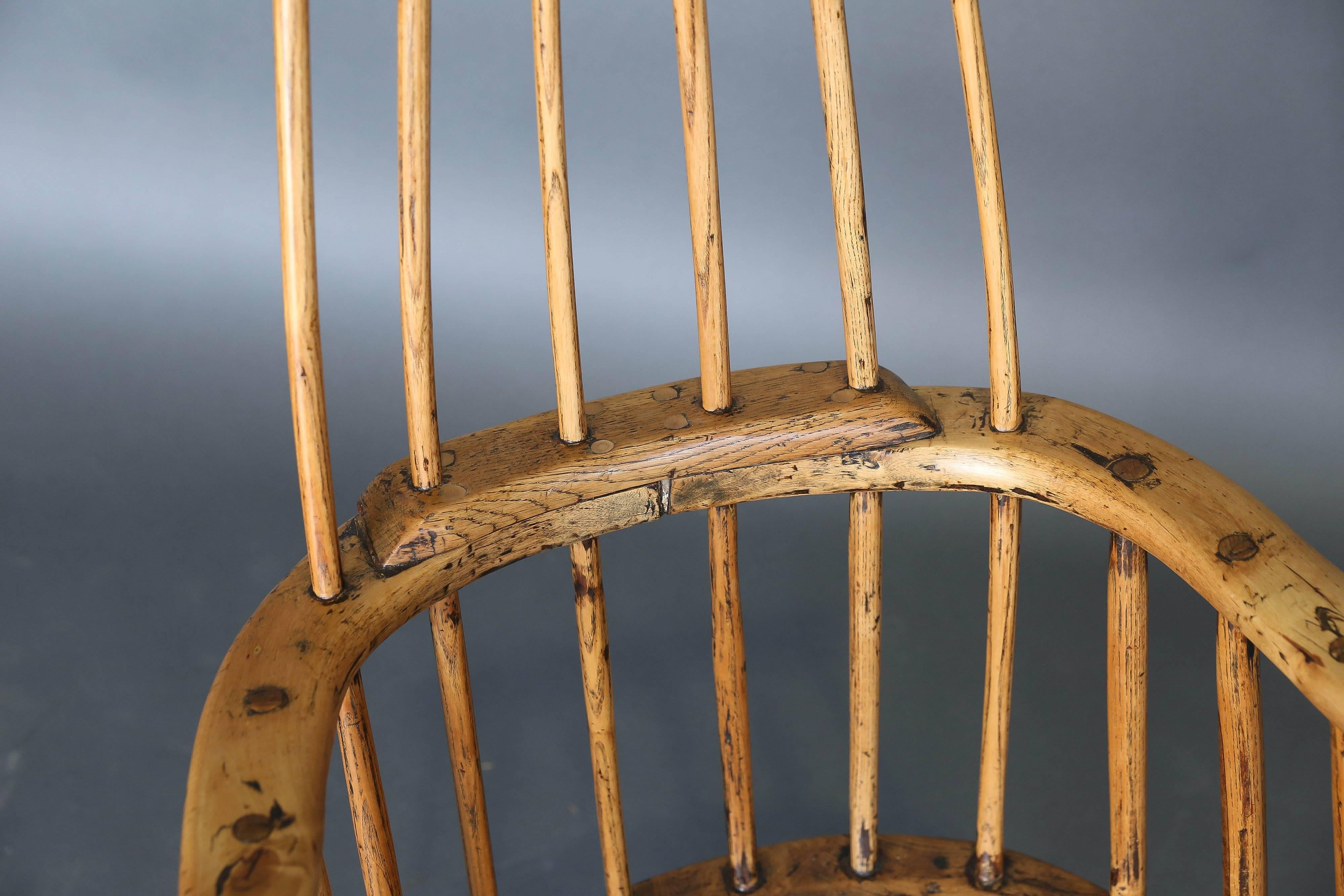 Antike primitive 18. Jahrhundert Folk Art Stick Stuhl aus Wales (Englisch)