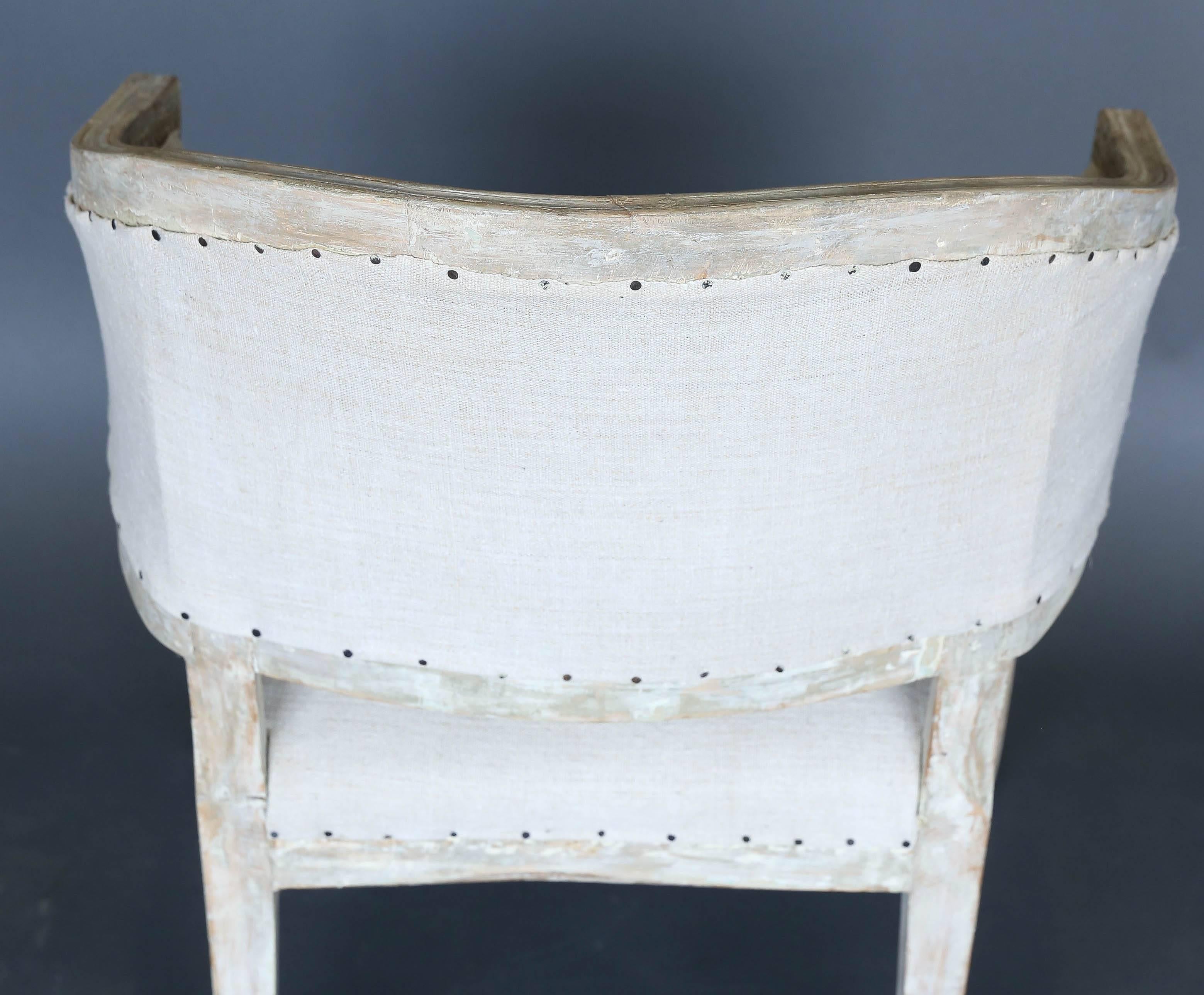 Antique Pair of Swedish Gustavian Barrel Back Chairs 1