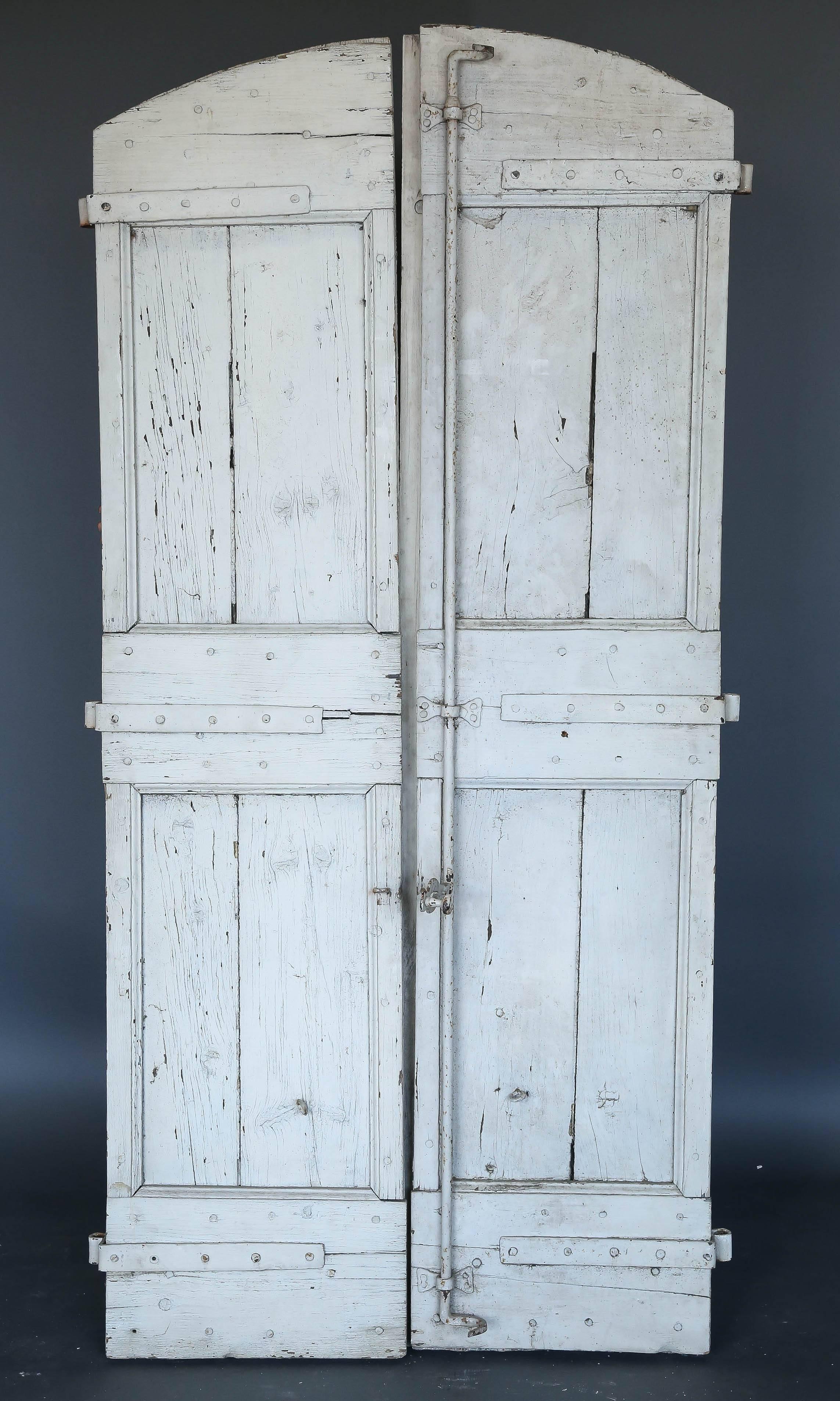 Wood Pair of 18th Century French Shutters with Original Hardware