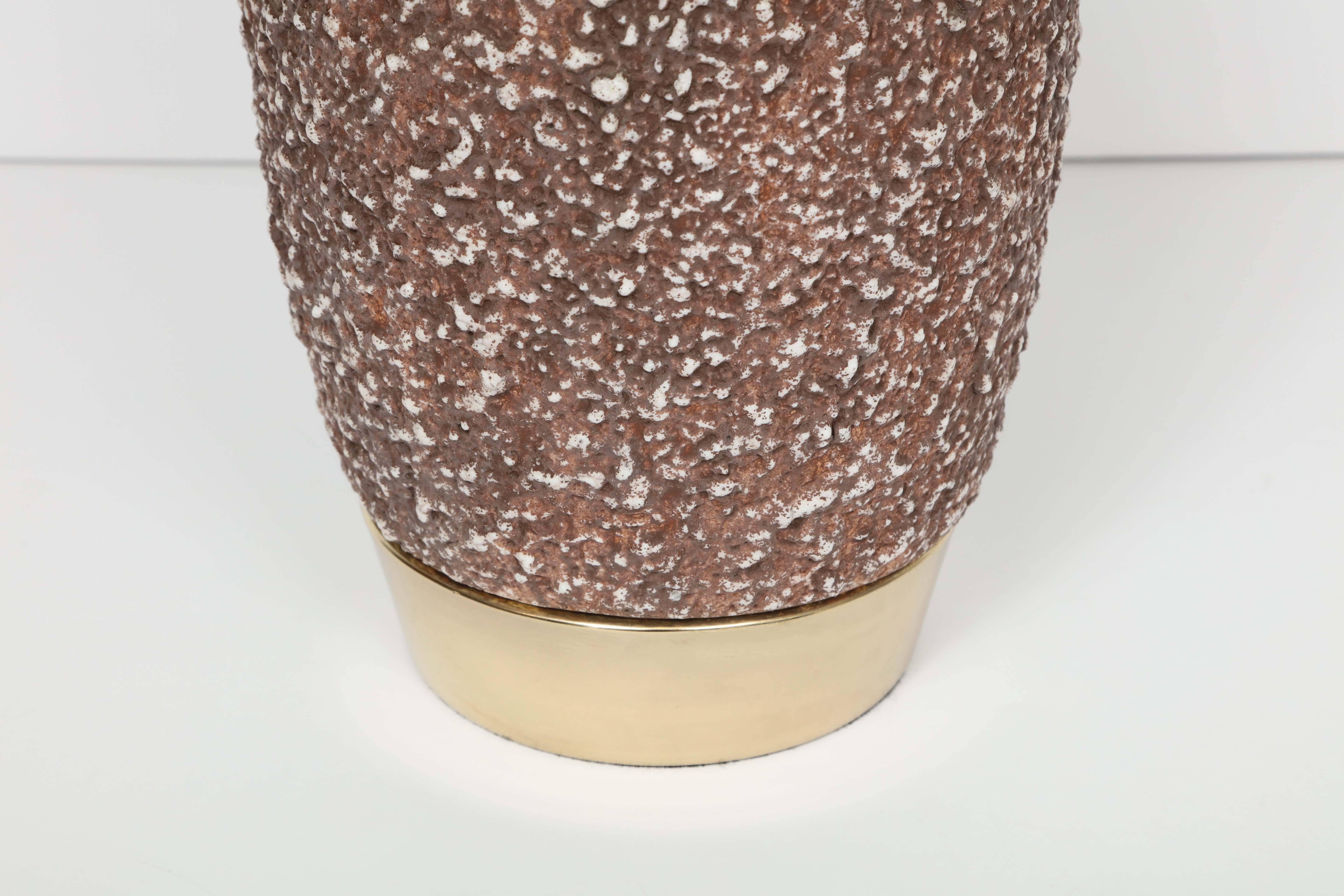 Pair of Italian Lava Glazed Lamps en Excelente estado para la venta en New York, NY