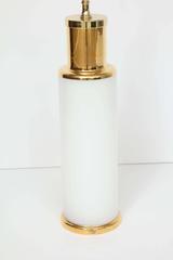 Lampes Luxus en verre blanc et or avec garniture dorée