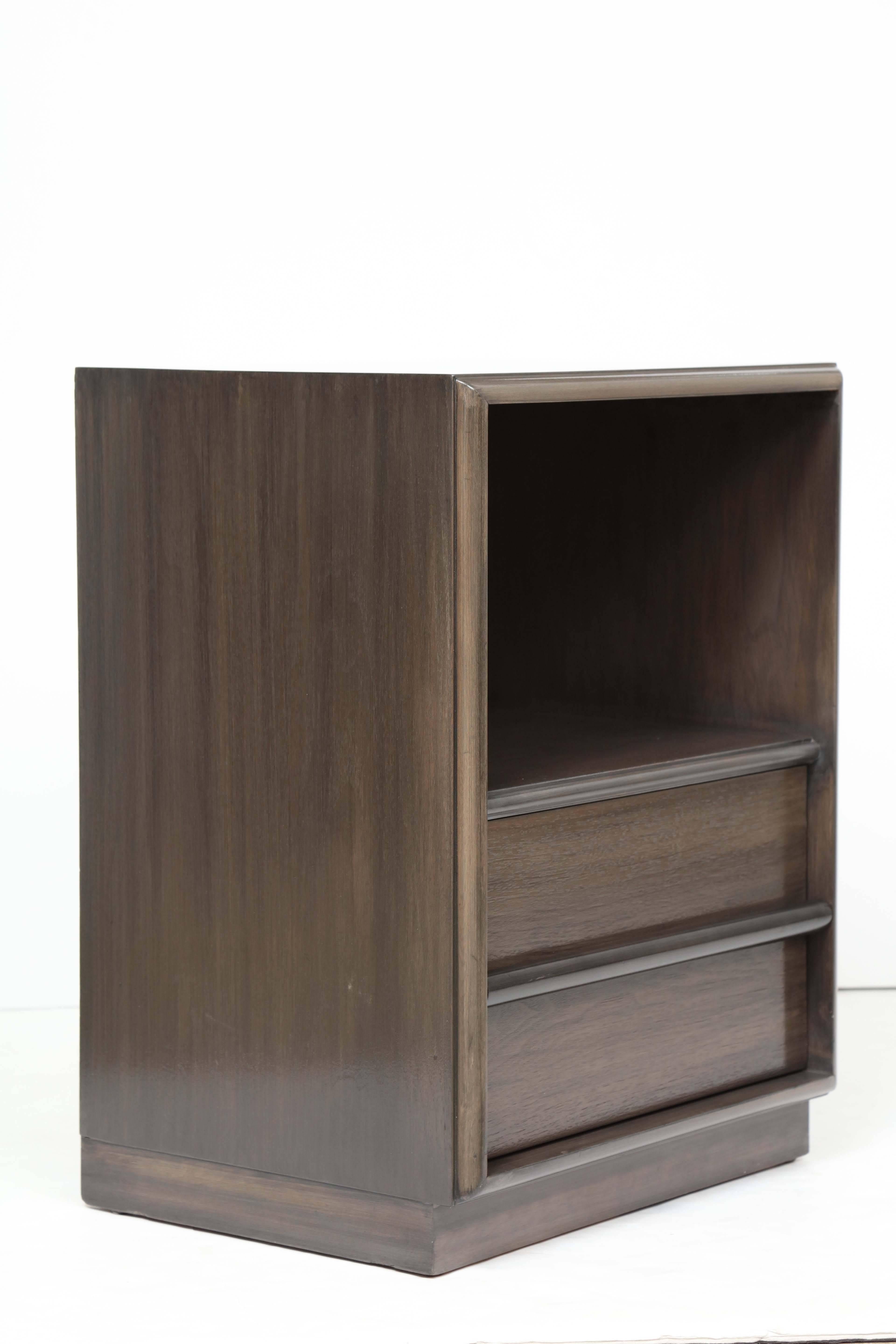 Custom Stained Brown/Grey Night Stands by Robsjohn-Gibbings 1
