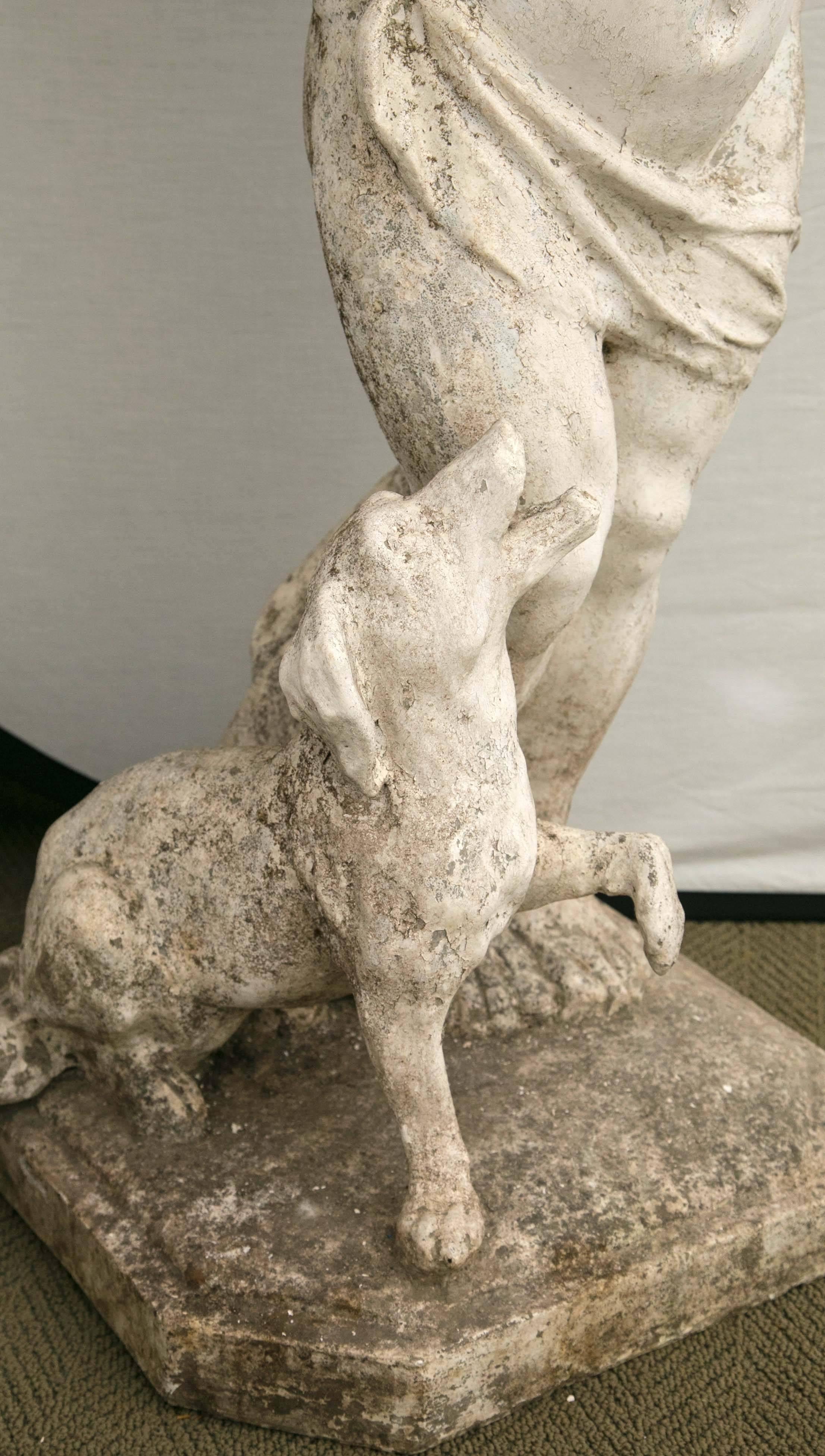 20th Century Statue of a Boy Holding a Planter Basket For Sale