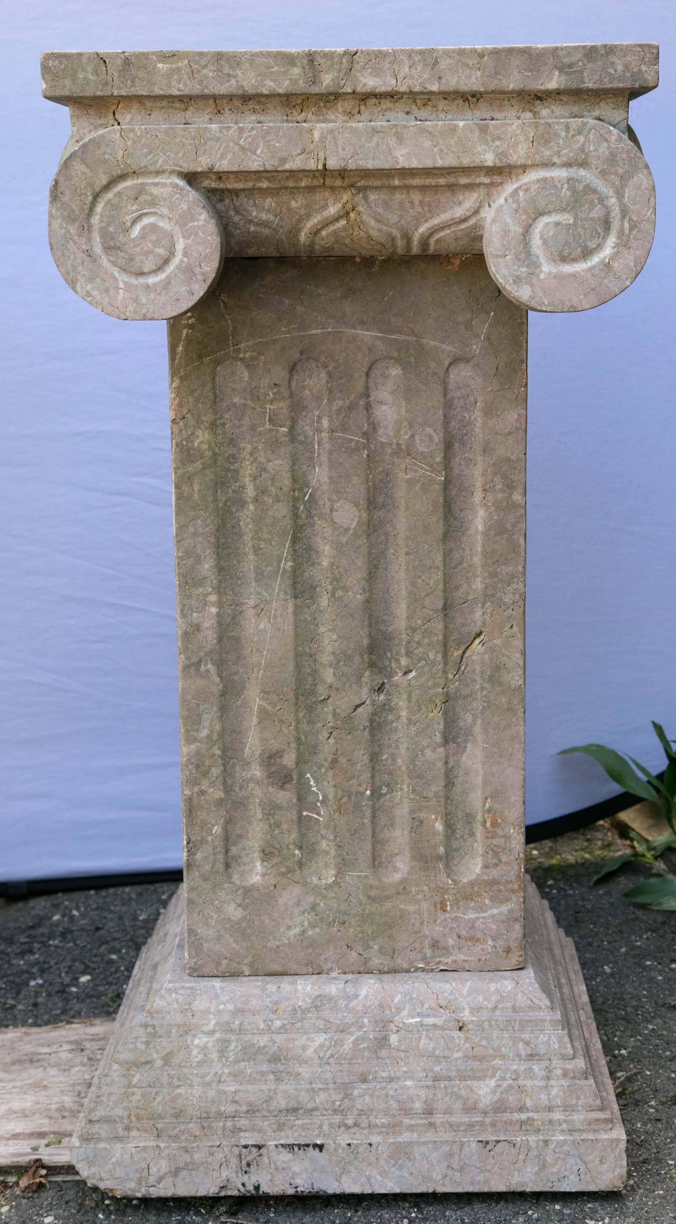 Pair of Carved Marble Columns In Good Condition In Mt. Kisco, NY