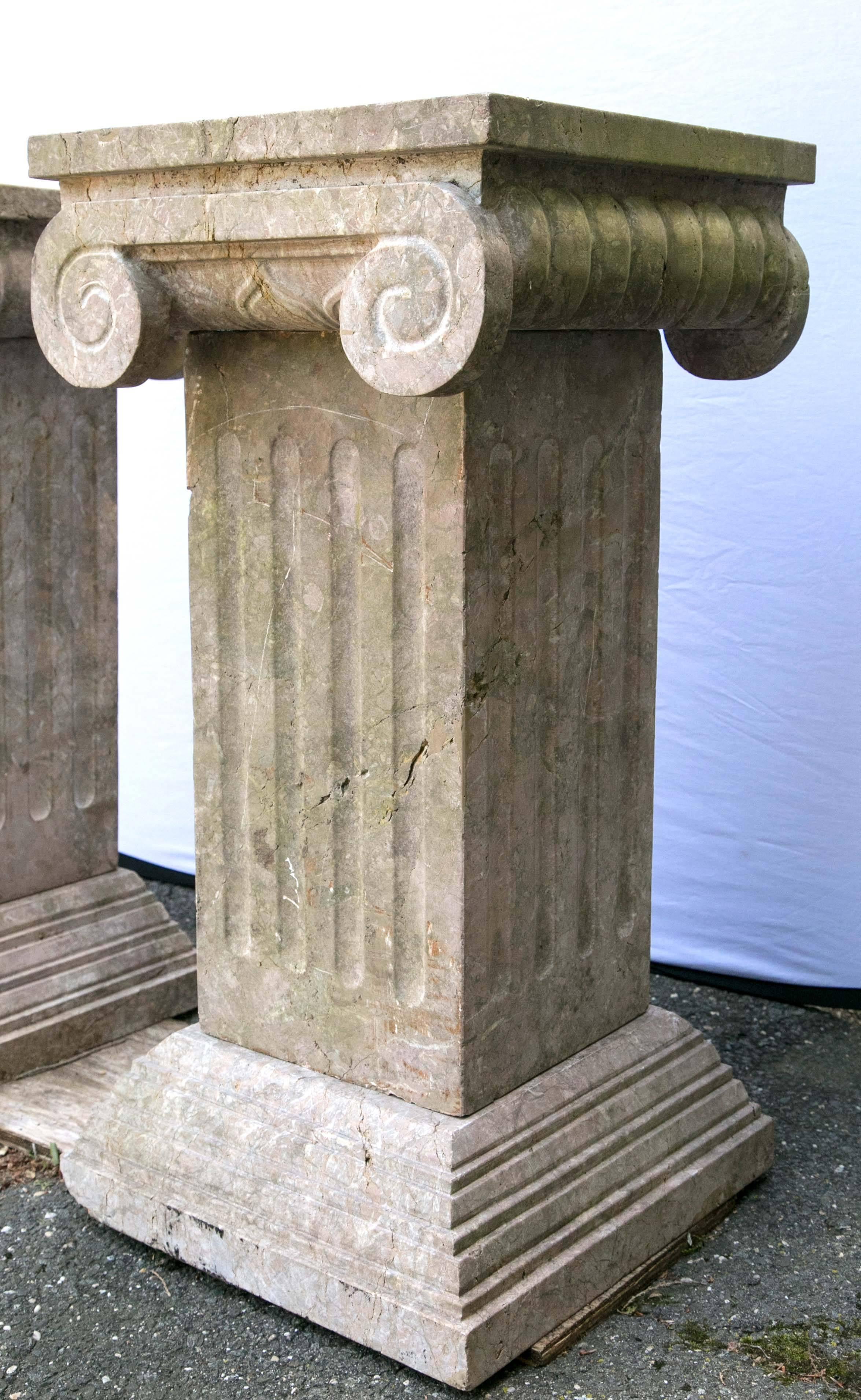 Pair of Carved Marble Columns 3