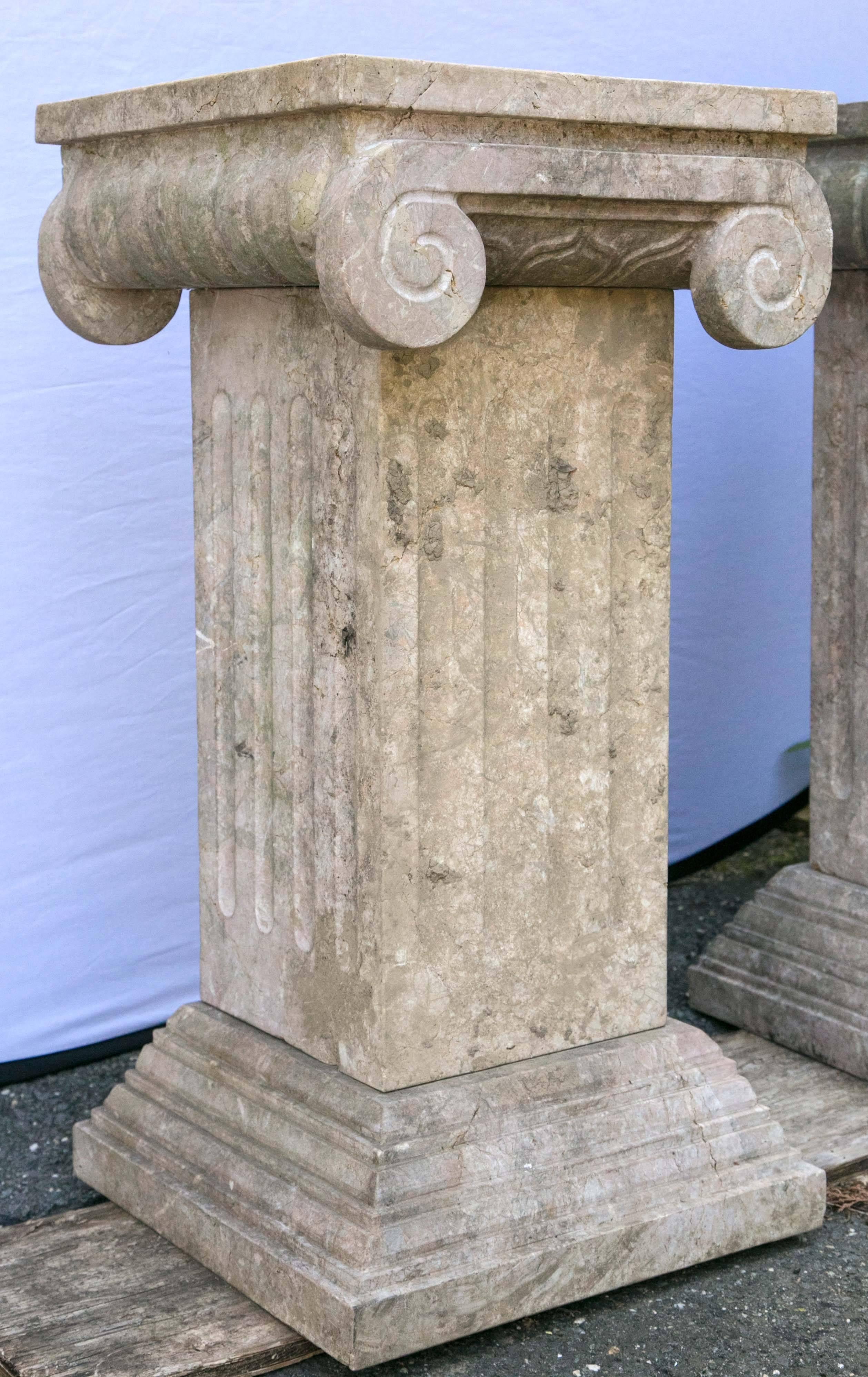 Pair of Carved Marble Columns 4