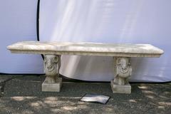 Carved Marble Bench