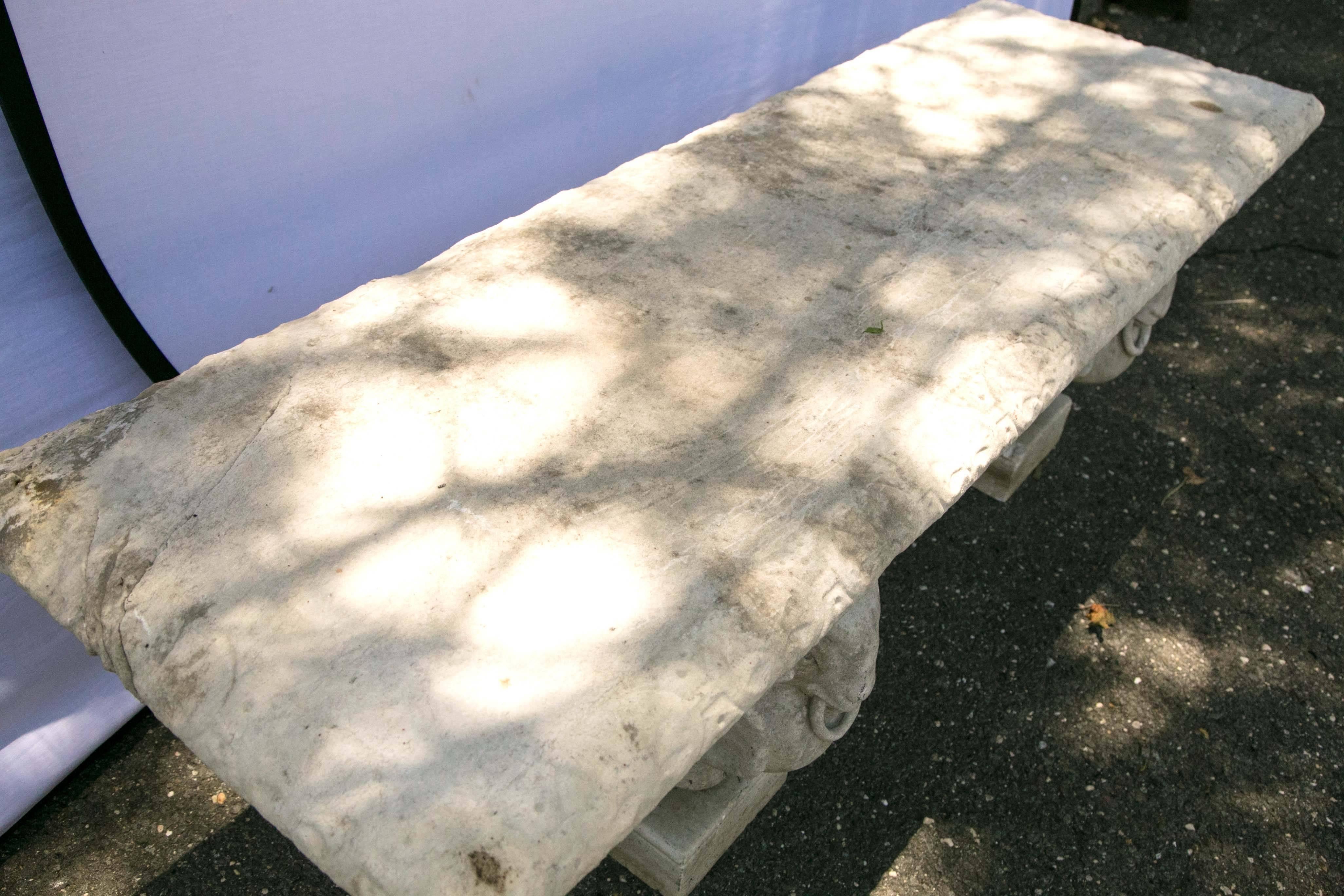 marble garden bench