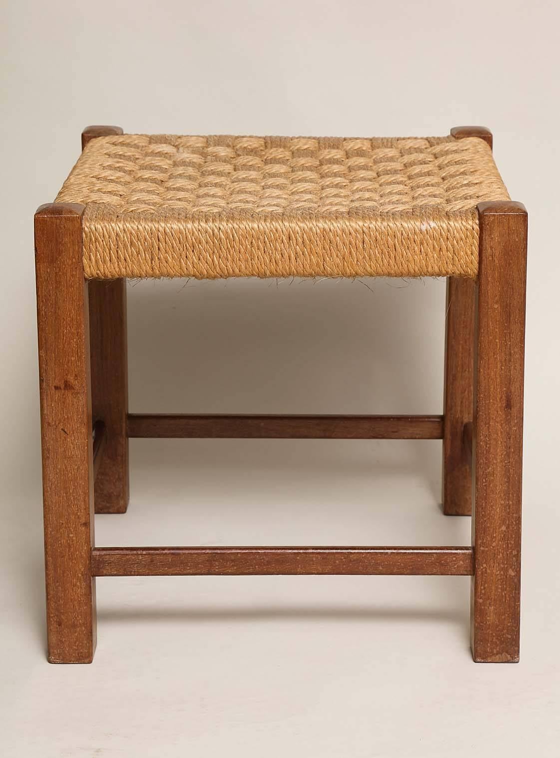 1920s English Hemp Stool In Excellent Condition In Greenwich, CT