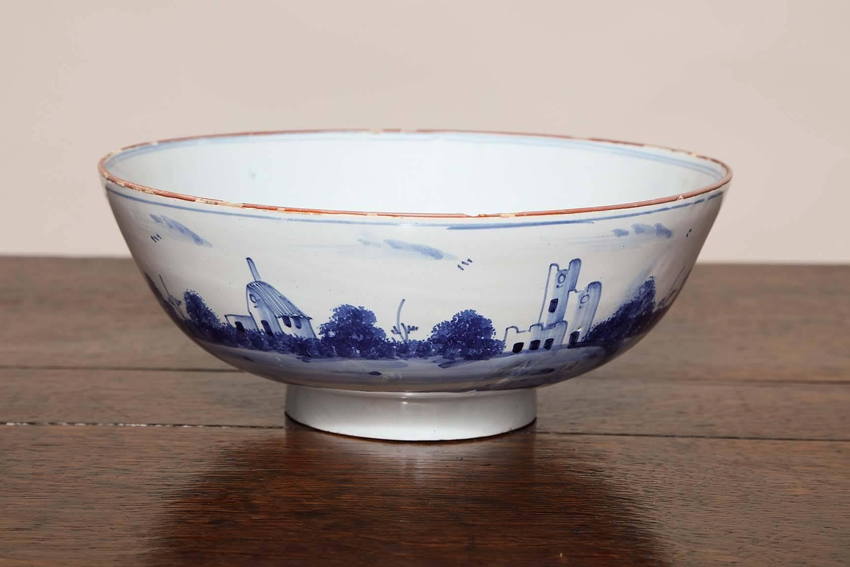 18th Century Delft Punch Bowl 1