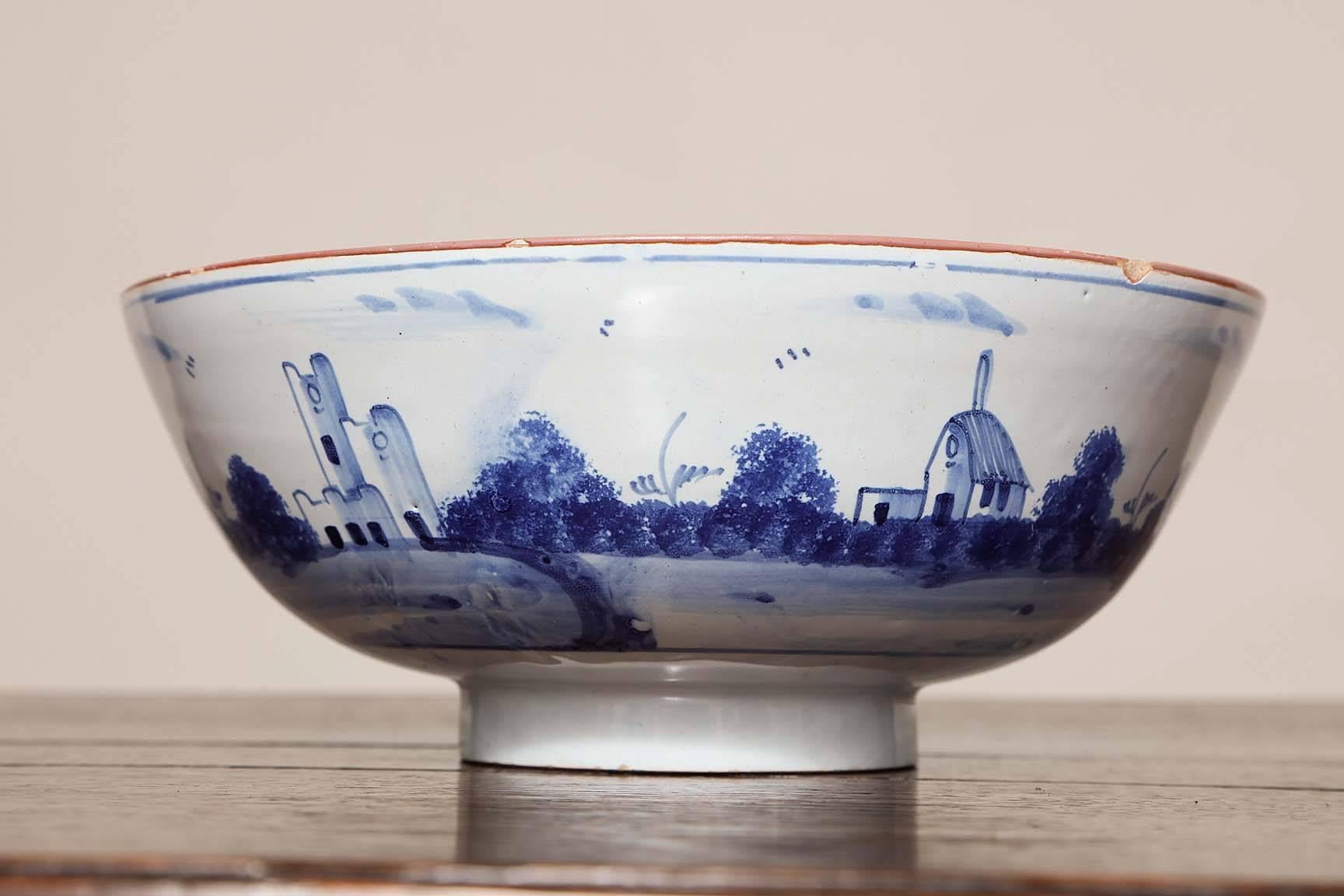 18th Century Delft Punch Bowl 2
