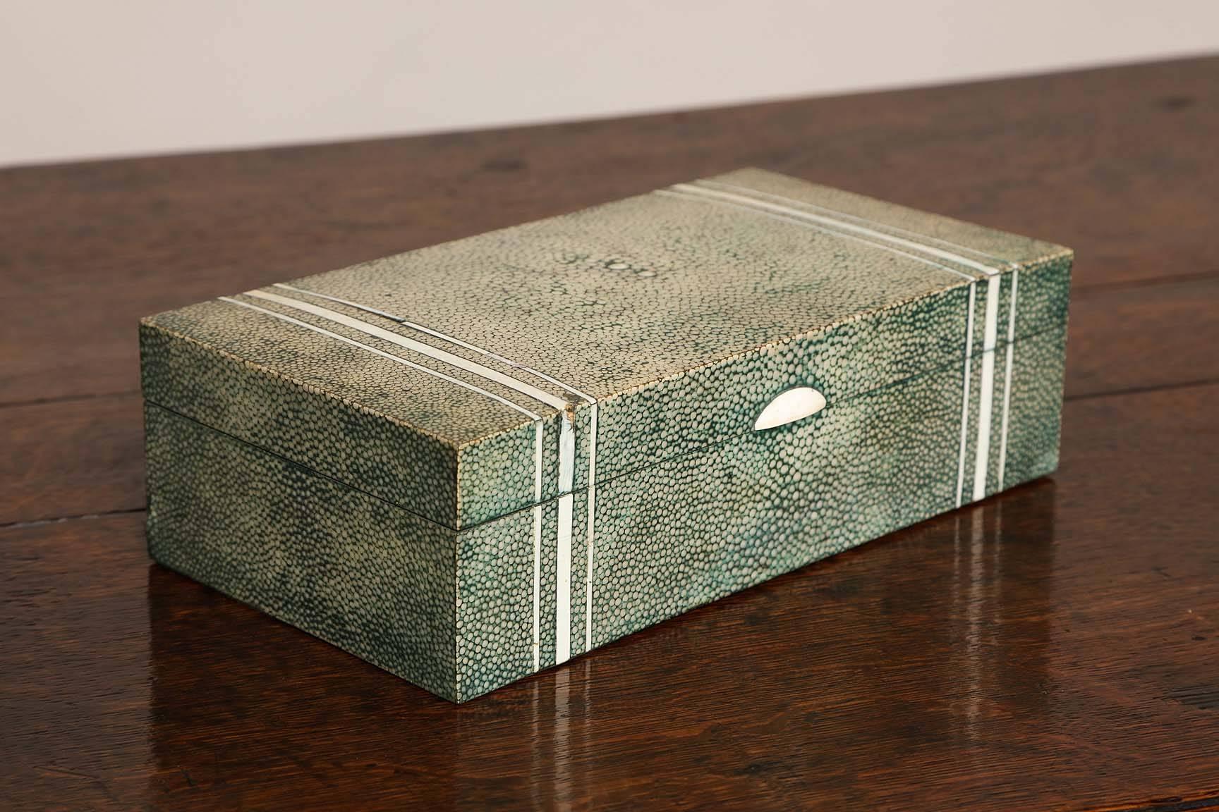 1930s Bone and Shagreen Box In Good Condition In Greenwich, CT