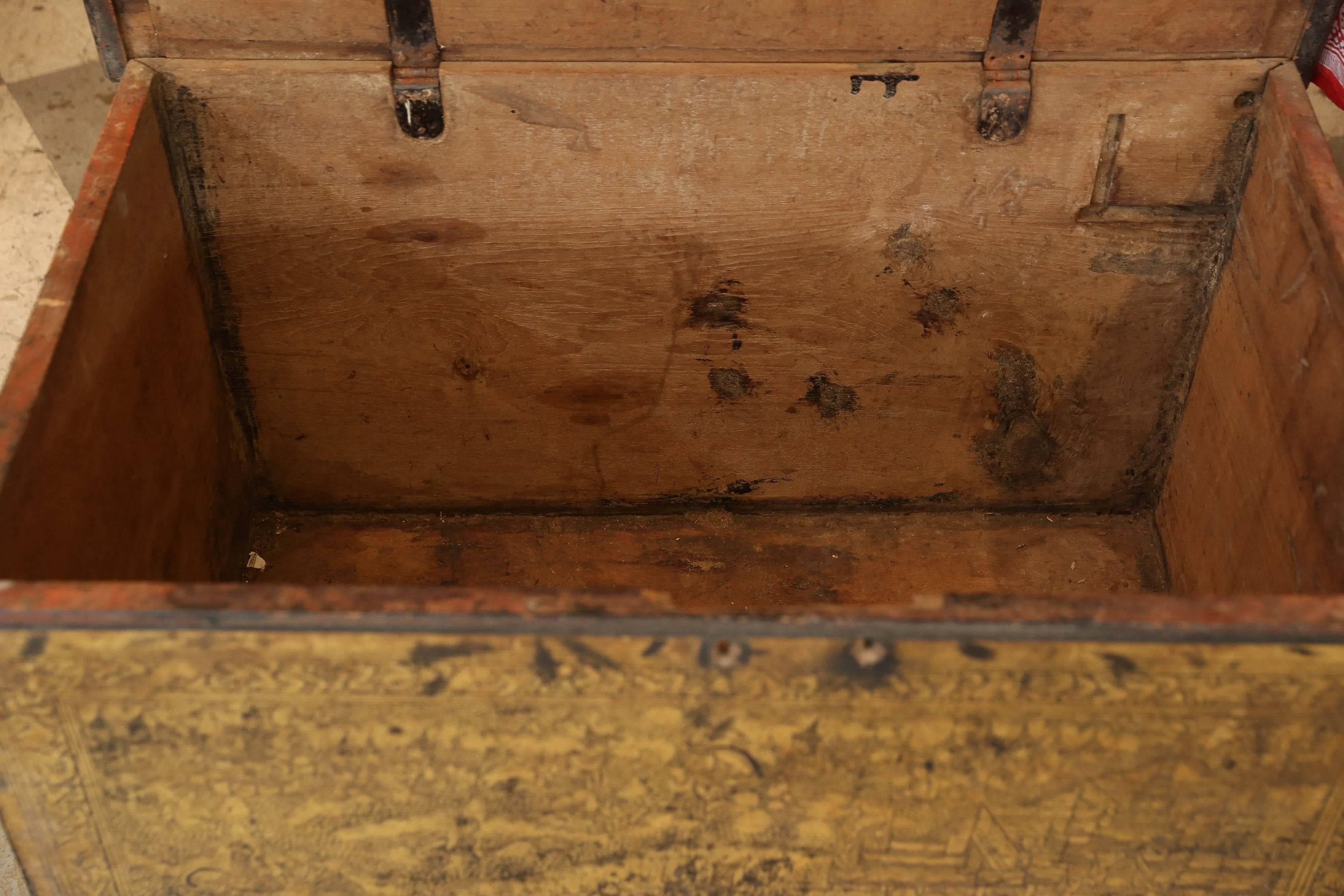 19th Century Burmese Trunk with Gilt Detail 2