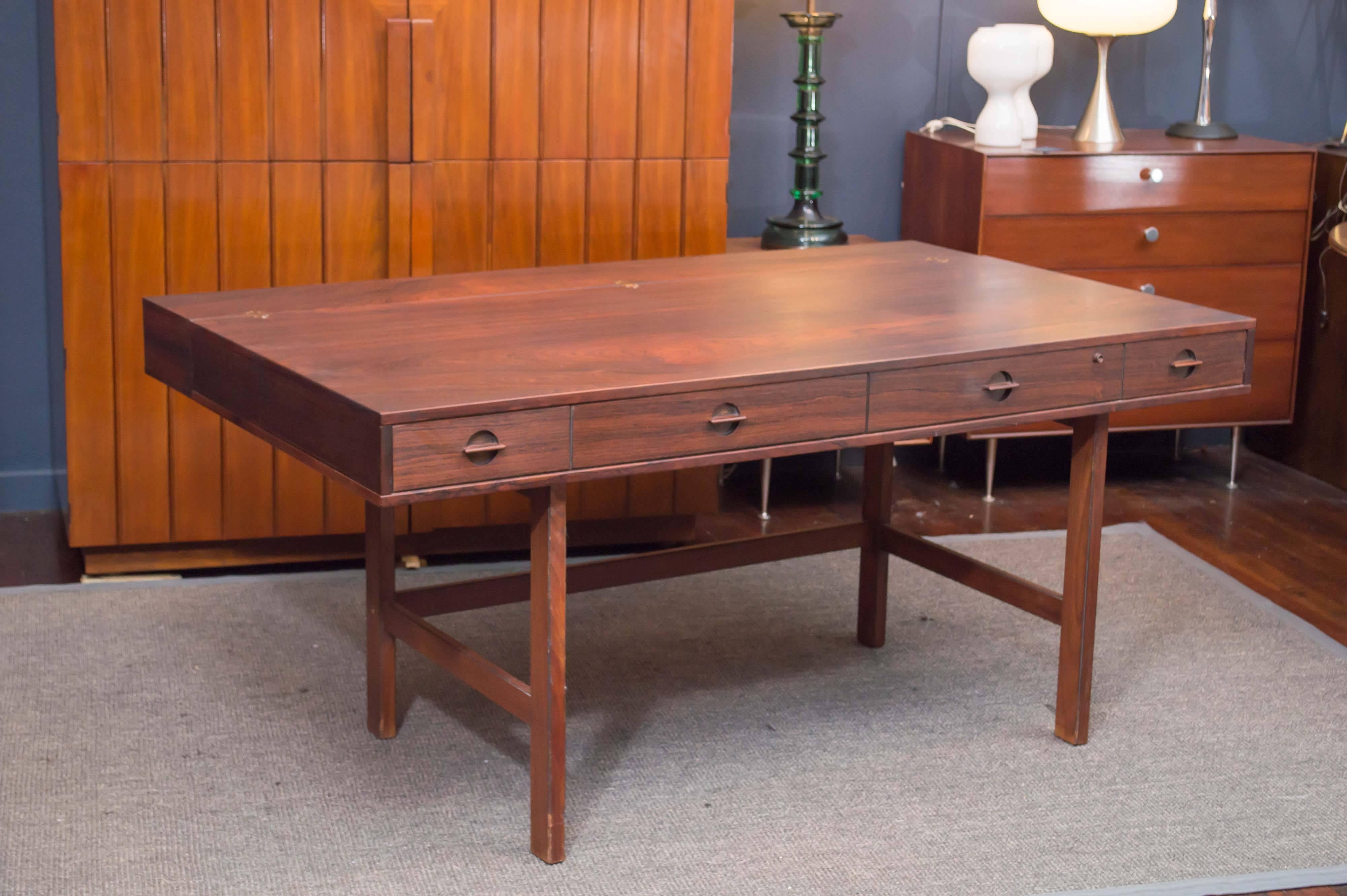 Late 20th Century Danish Modern Rosewood Desk by Lovig