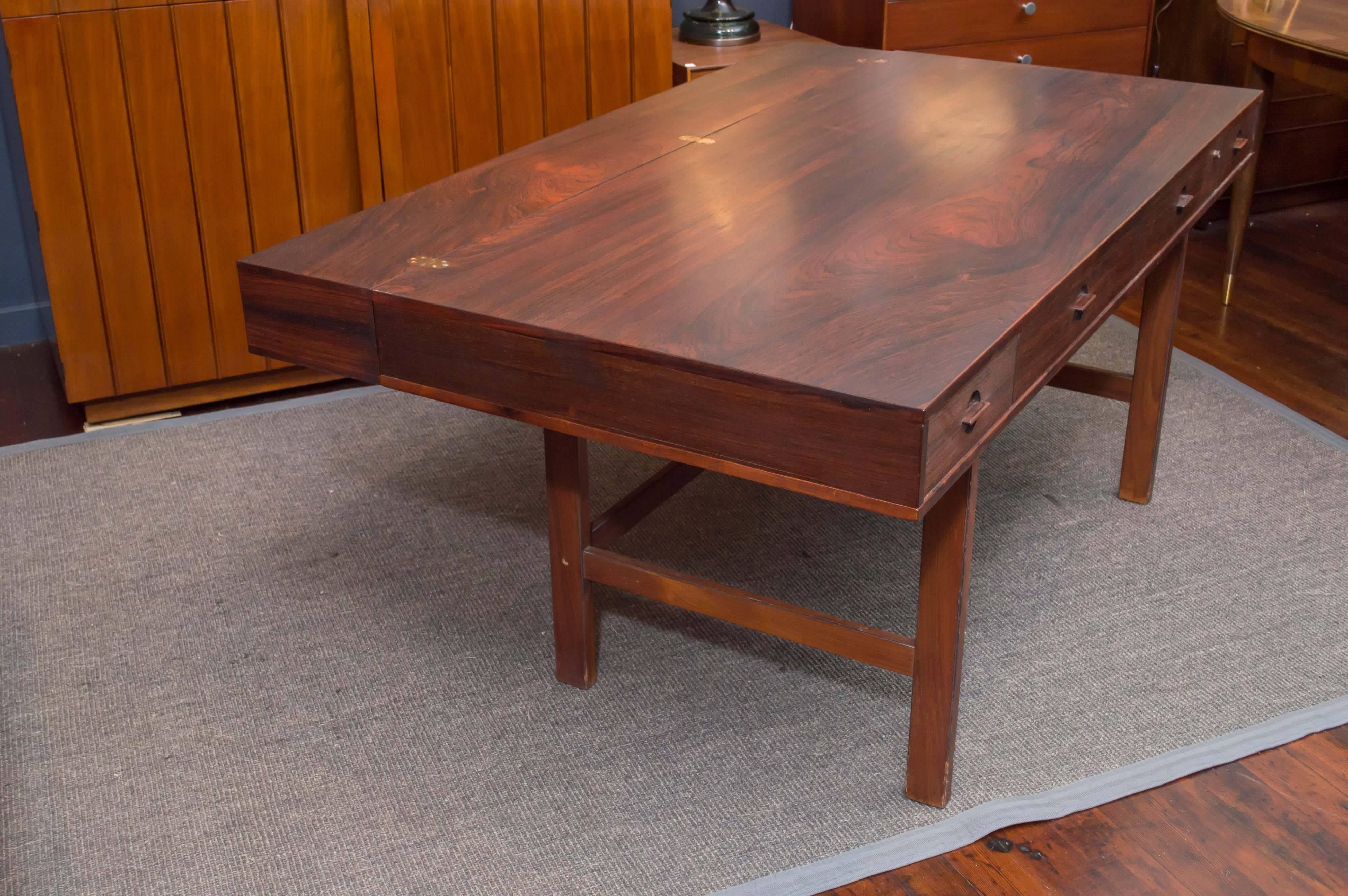 Danish Modern Rosewood Desk by Lovig 1