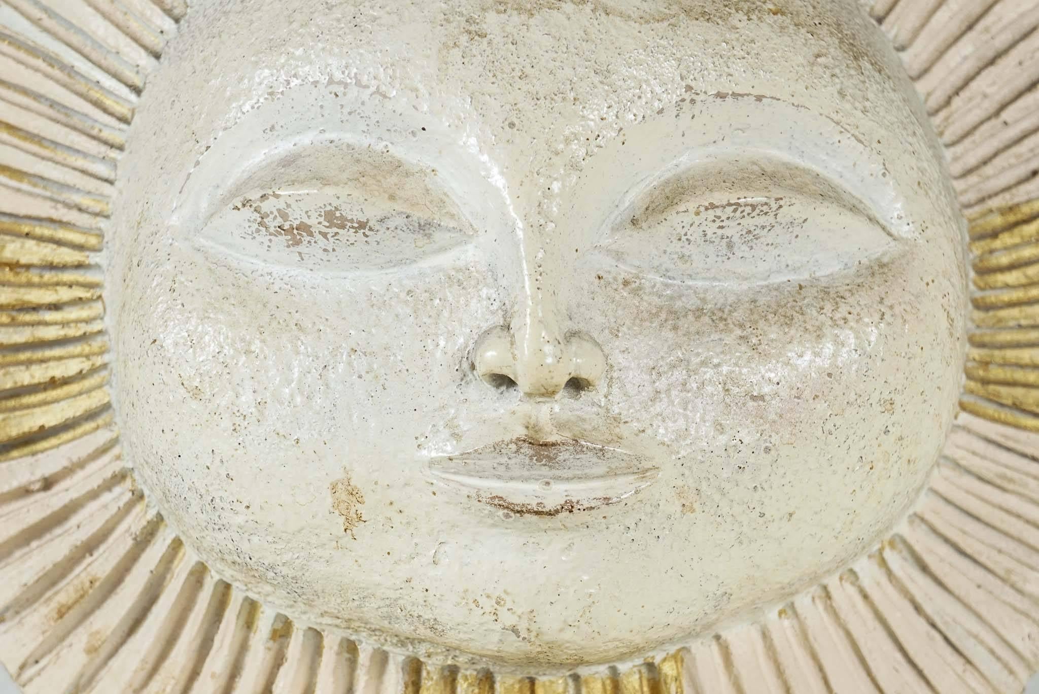 Sun Face Ceramic Sculpture by Paul Ballardo For Sale 3
